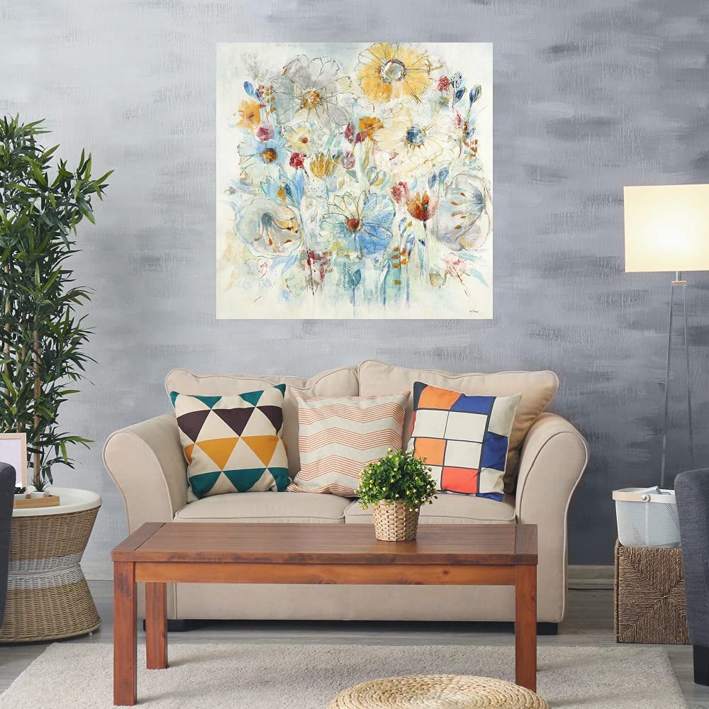 Jill Martin Harmonic Blue Fine Art Canvas Wall Decor - 22x22 Inch Ready to Hang Painting for Living Room, Bedroom, Office - Modern Abstract Artwork for Home & Office Decor