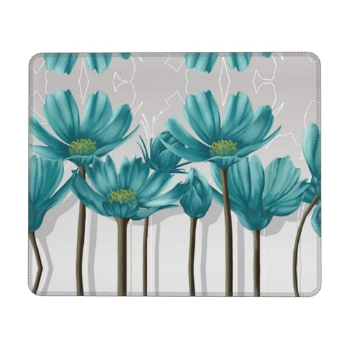 Teal Grey and White Floral