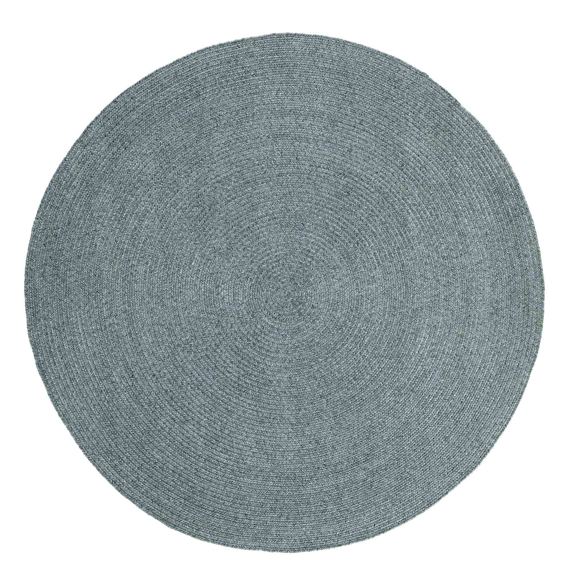 Bohemian Braided Round Area Rug - Indoor/Outdoor Solid Design for Living Room, Bedroom, Patio & Deck Decor