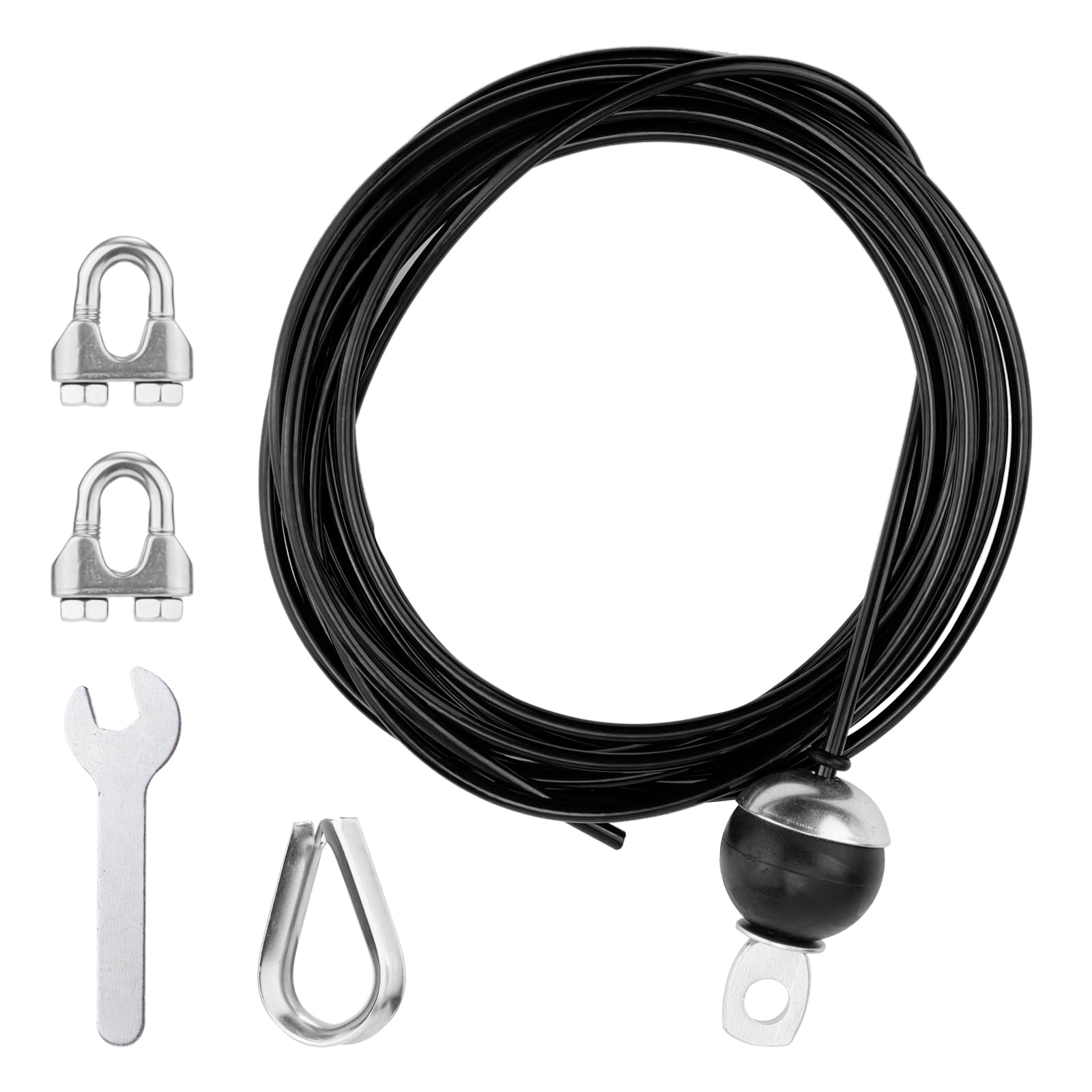 196in Heavy Duty Fitness Pulley Cable System - 5mm Thick Adjustable Steel Wire Rope for Home Gym Equipment & Pulley Machine Accessories - Perfect for Strength Training, CrossFit, and Home Workouts