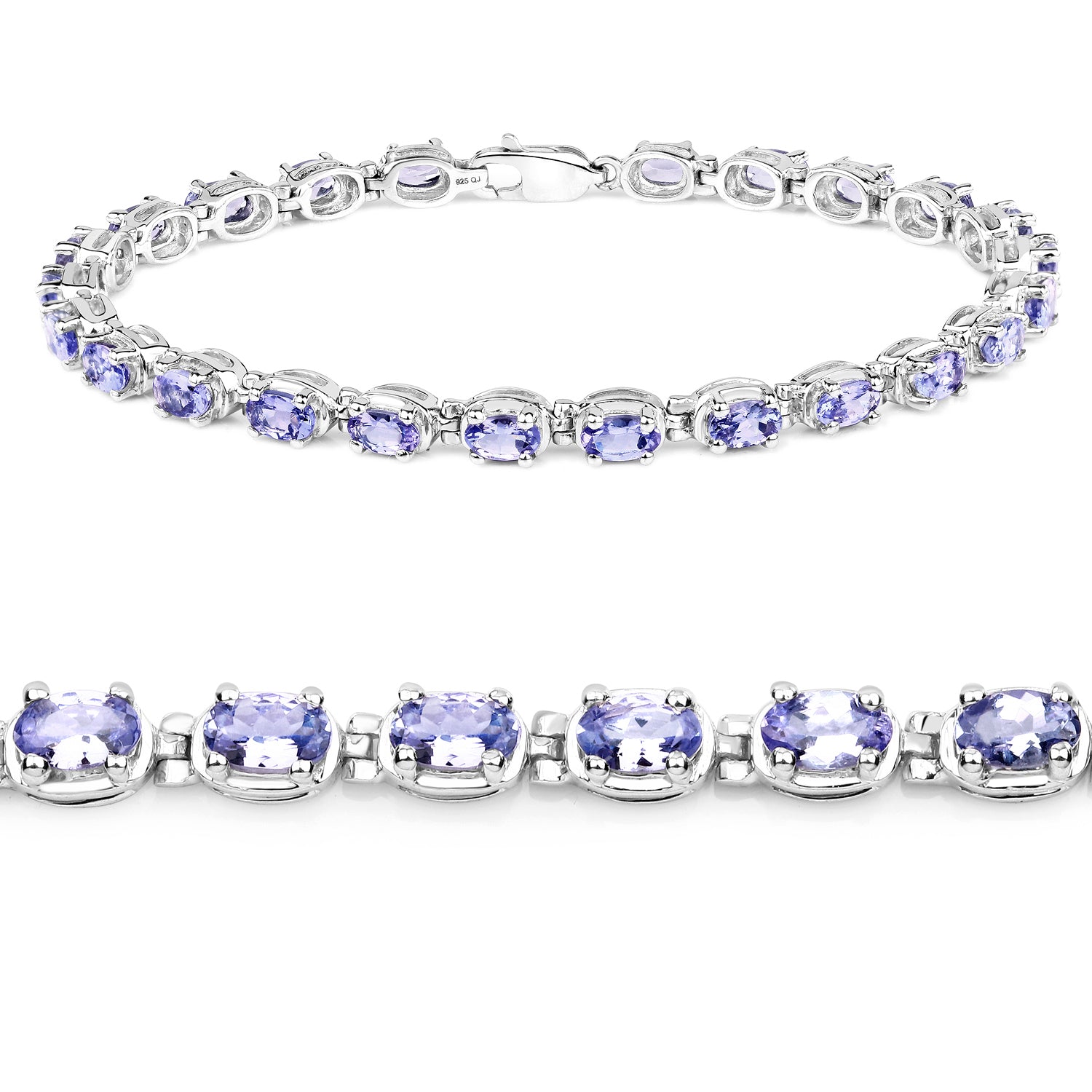 Authentic Purple Tanzanite Tennis Bracelet in Sterling Silver – Perfect for Weddings, Anniversaries & Special Occasions
