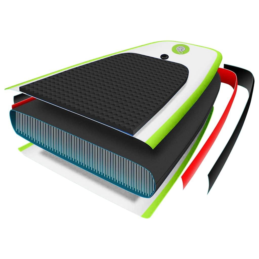Inflatable Stand Up Paddle Board Set - 13.8ft Green & White SUP with Accessories | Portable for Lakes, Rivers & Ocean Paddling