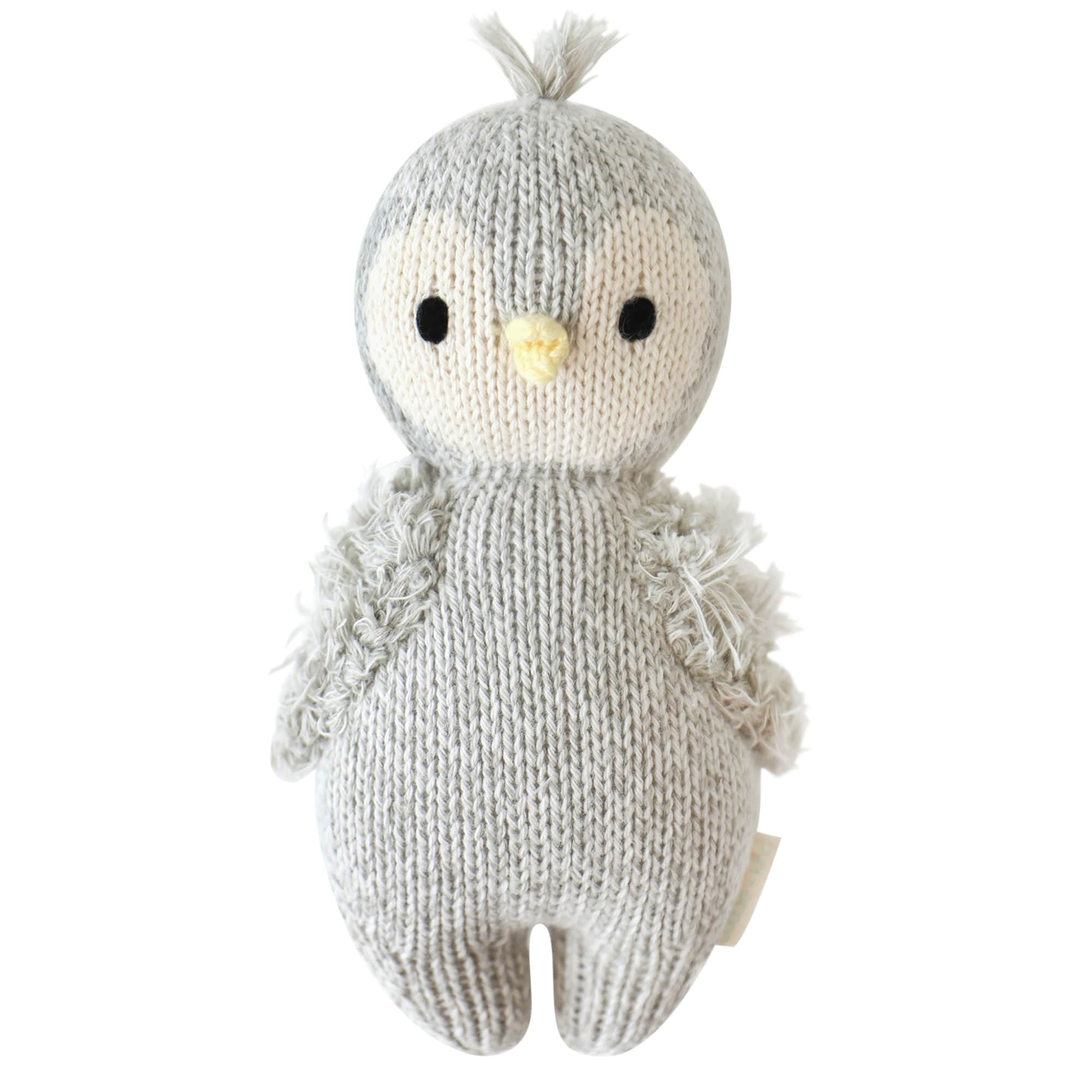 Cuddle+Kind Hand-Knit Organic Cotton Baby Penguin Plush Toy - Soft & Safe Stuffed Animal for Newborns, Toddlers & Kids - Perfect for Nursery Decor, Gifts & Cuddling
