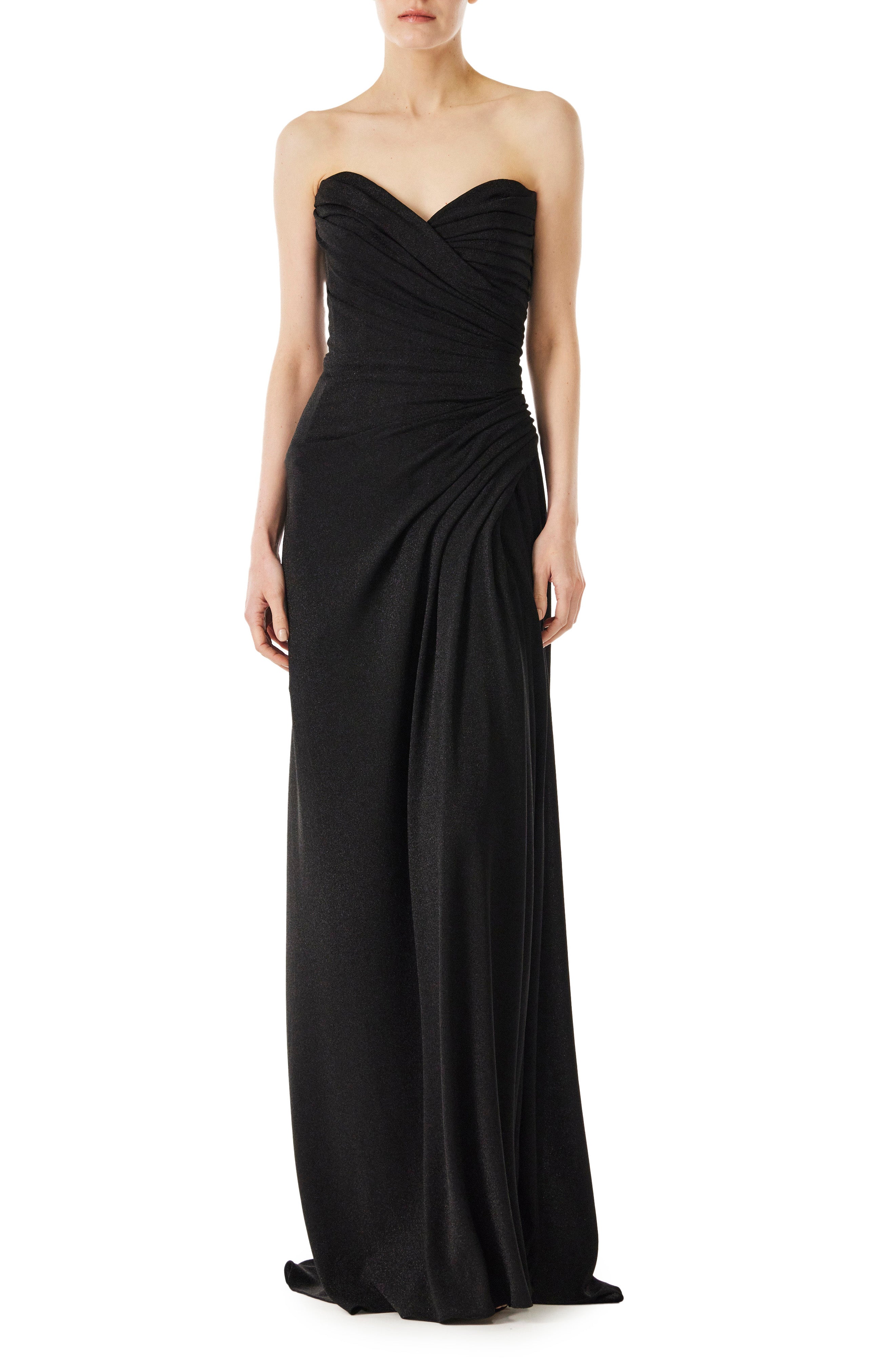 Strapless Glitter Knit Gown - Elegant Sequin Evening Dress for Prom, Party & Special Occasions