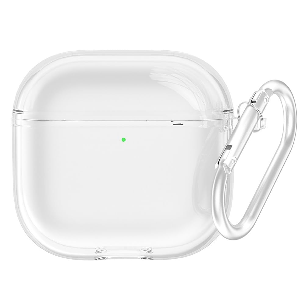 GETBSTOOP Clear TPU Protective Case with Carabiner for Apple AirPods 4 (2024) - Shockproof Wireless Earphone Cover for Gym, Running, Travel & Outdoor Activities