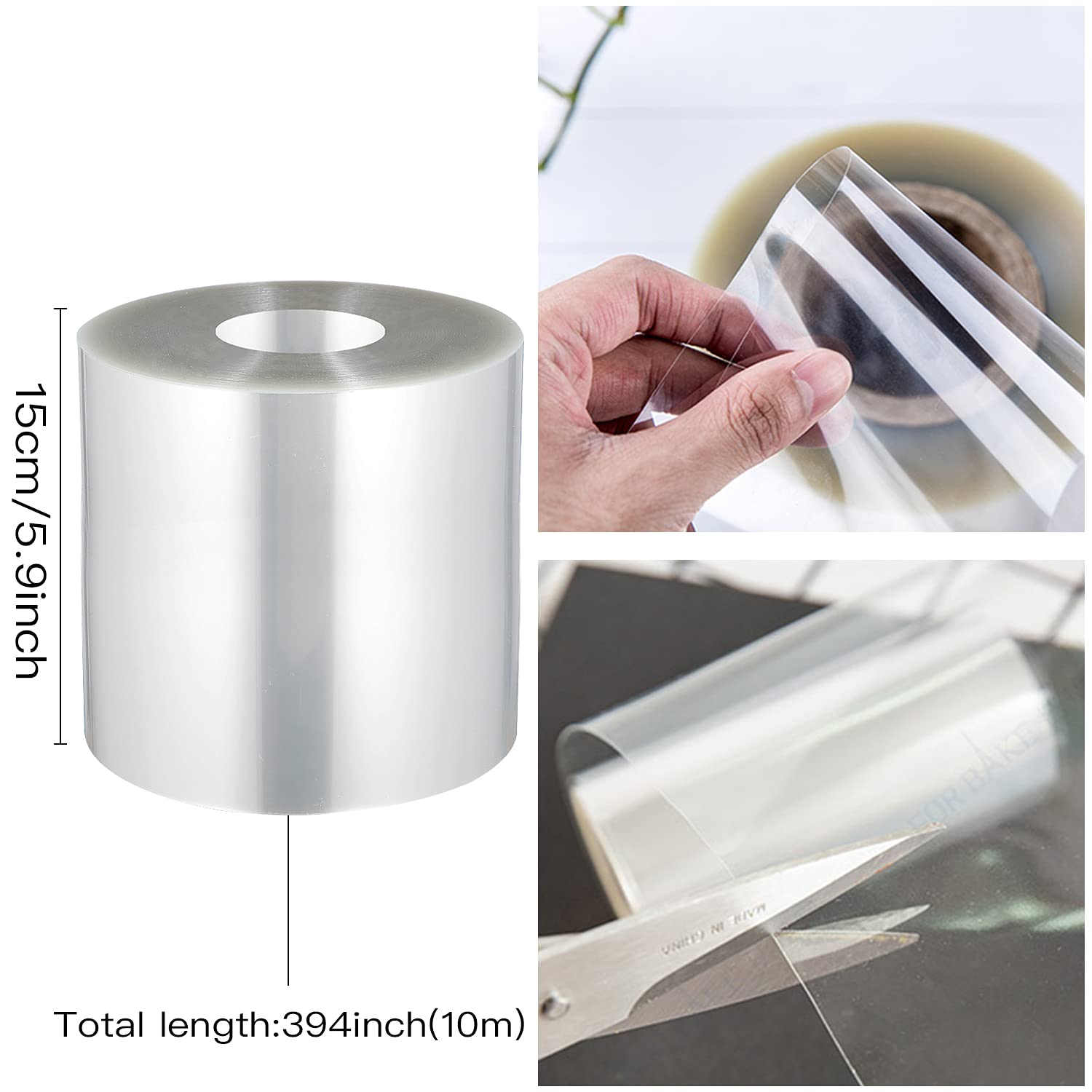 2 Pack Clear Acetate Cake Collar Strips for Mousse, Chocolate & Baking - 5.9