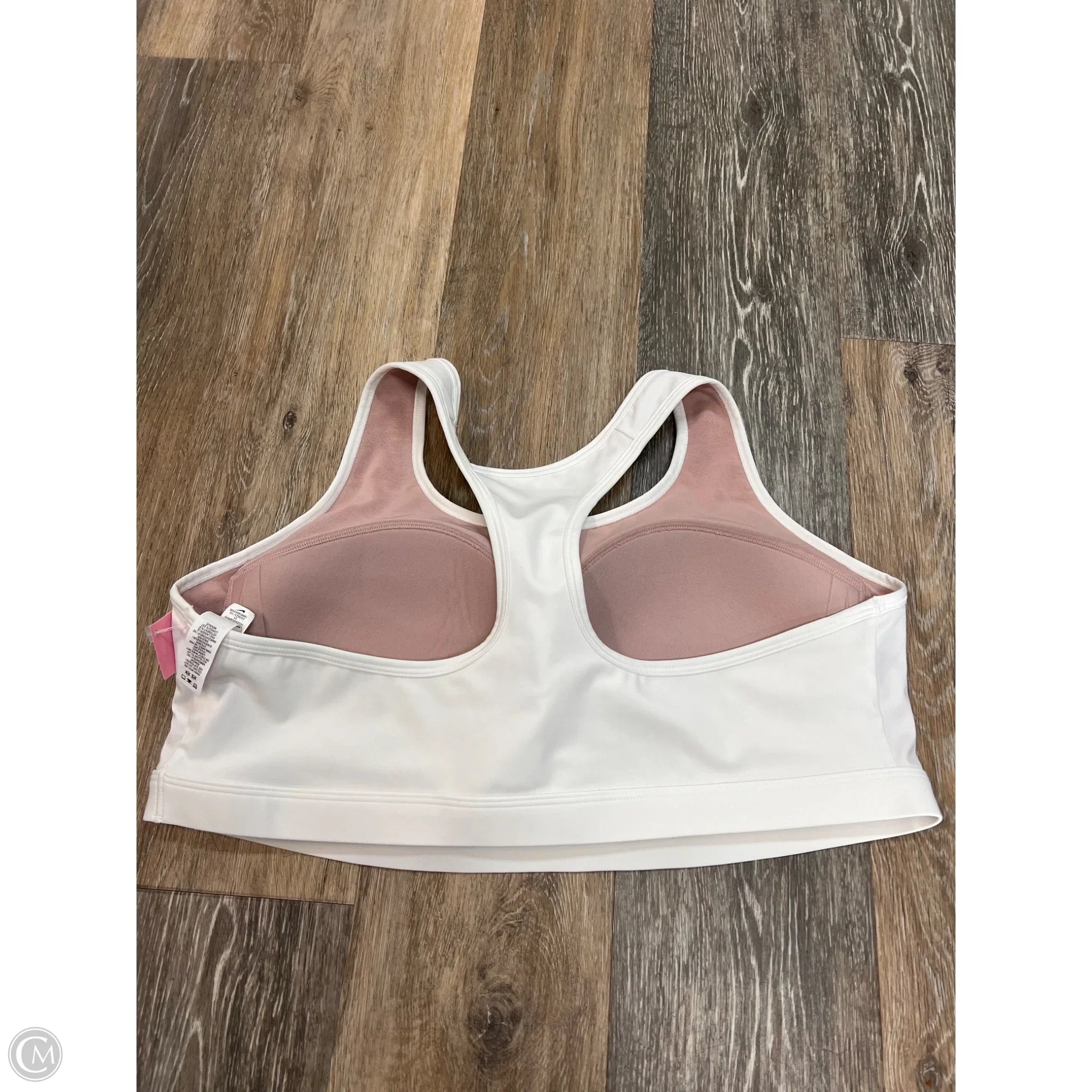 Nike Women's Athletic Sports Bra - White, Plus Size 2X - High Support for Running, Yoga & Gym Workouts