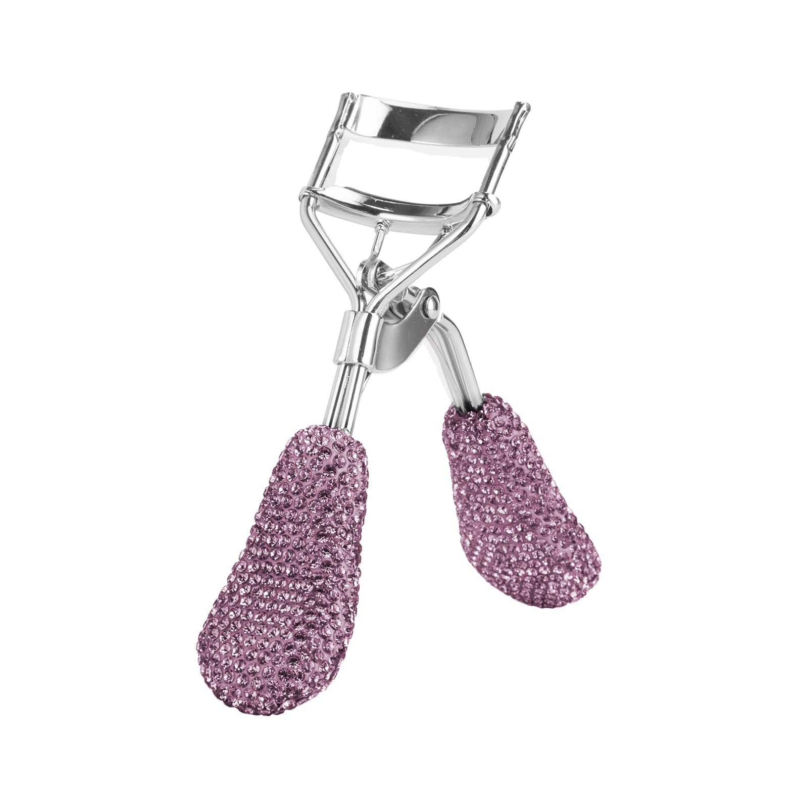 Bling Rhinestone Eyelash Curler - Stainless Steel Eyelash Curler for Natural & Long-Lasting Curves, Universal Fit for All Eye Shapes, Purple - Perfect for Daily Makeup & Special Occasions