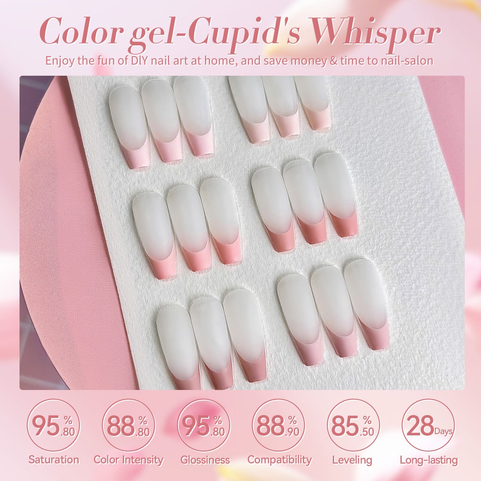 6 Colors Pink Gel Nail Polish Set - S03 Cupid's Whisper 7ml - Long Lasting UV LED Soak Off Nail Art Kit for Salon & Home Manicure
