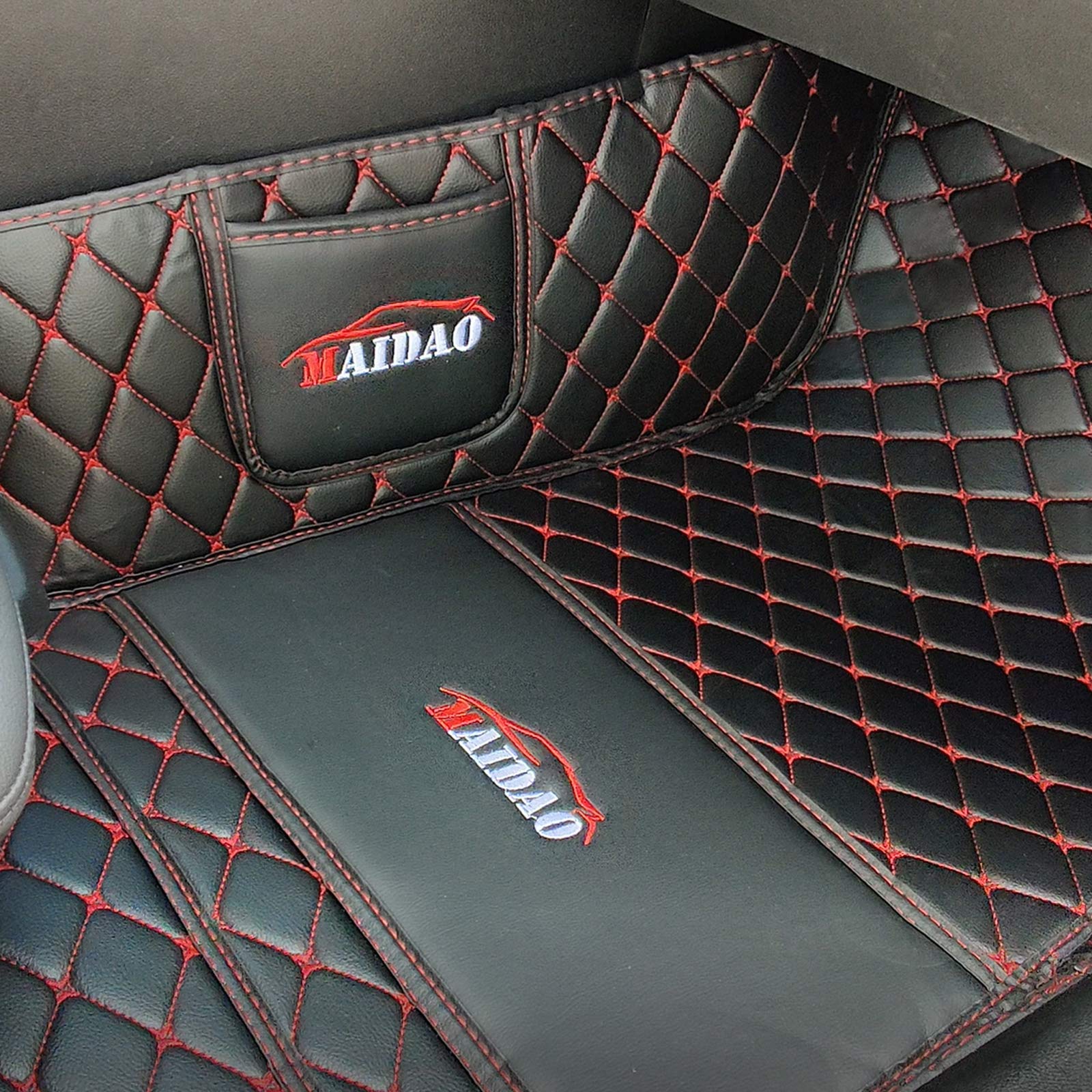 Premium Custom Car Floor Mats for SUV, Truck & Van - Heavy Duty All-Weather Front & Rear Liners Full Set in Wine Red | Perfect for Road Trips, Daily Commute & Off-Road Adventures