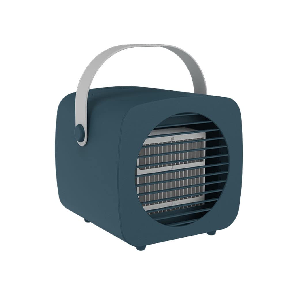 Portable Mini Air Conditioner Fan - 3 Speed Personal Desktop Evaporative Cooler with Dual Water Tanks, USB Powered Cooling Fan & Humidifier for Home, Office, Outdoor, Camping, Travel, and Bedroom Use