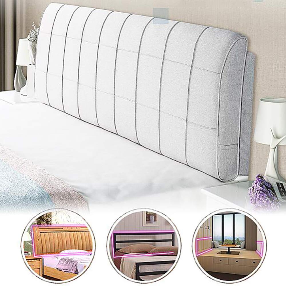 Cotton Fabric Bed Head Cushion Pillow - Large 190×58cm Backrest for Double Bed - Modern Yellow Reading Pillow for Comfortable Support in Bed, Sofa or Floor