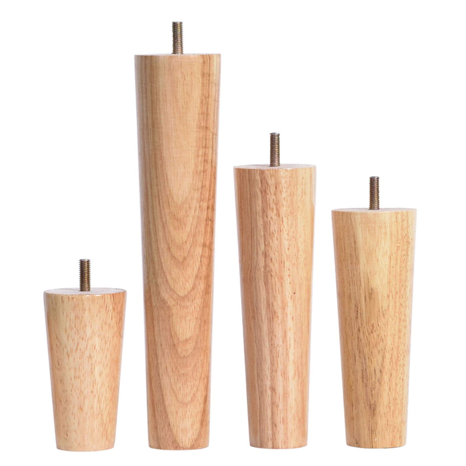 4PCS Wooden Furniture Legs - Sofa, Table, Cabinet Replacement Legs with M6, M8, M10 Screws - Mid-Century DIY Furniture Components for Living Room, Bedroom & Office
