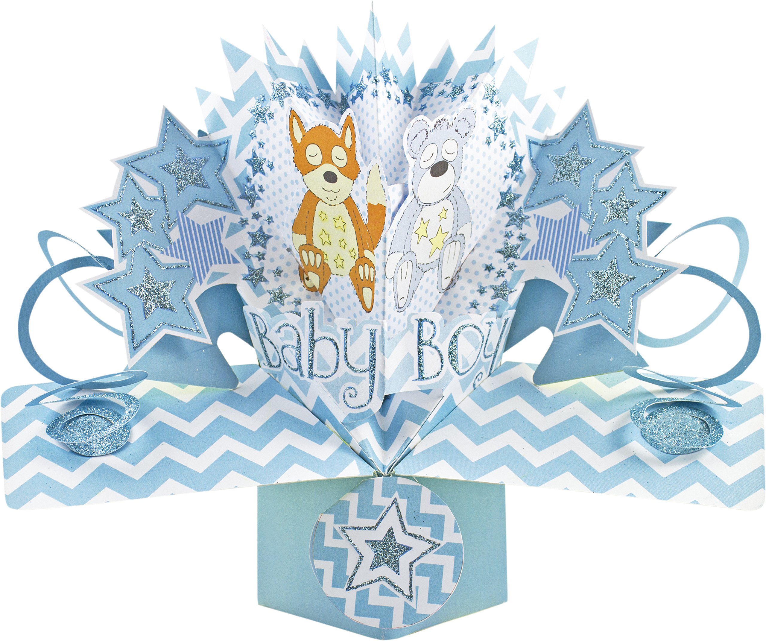 Pop Up Baby Boy Card - Multi-Color 3D Greeting Card for Birthdays & Baby Showers