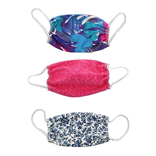 Blue Flowers Hot Pink Marble Multicolor