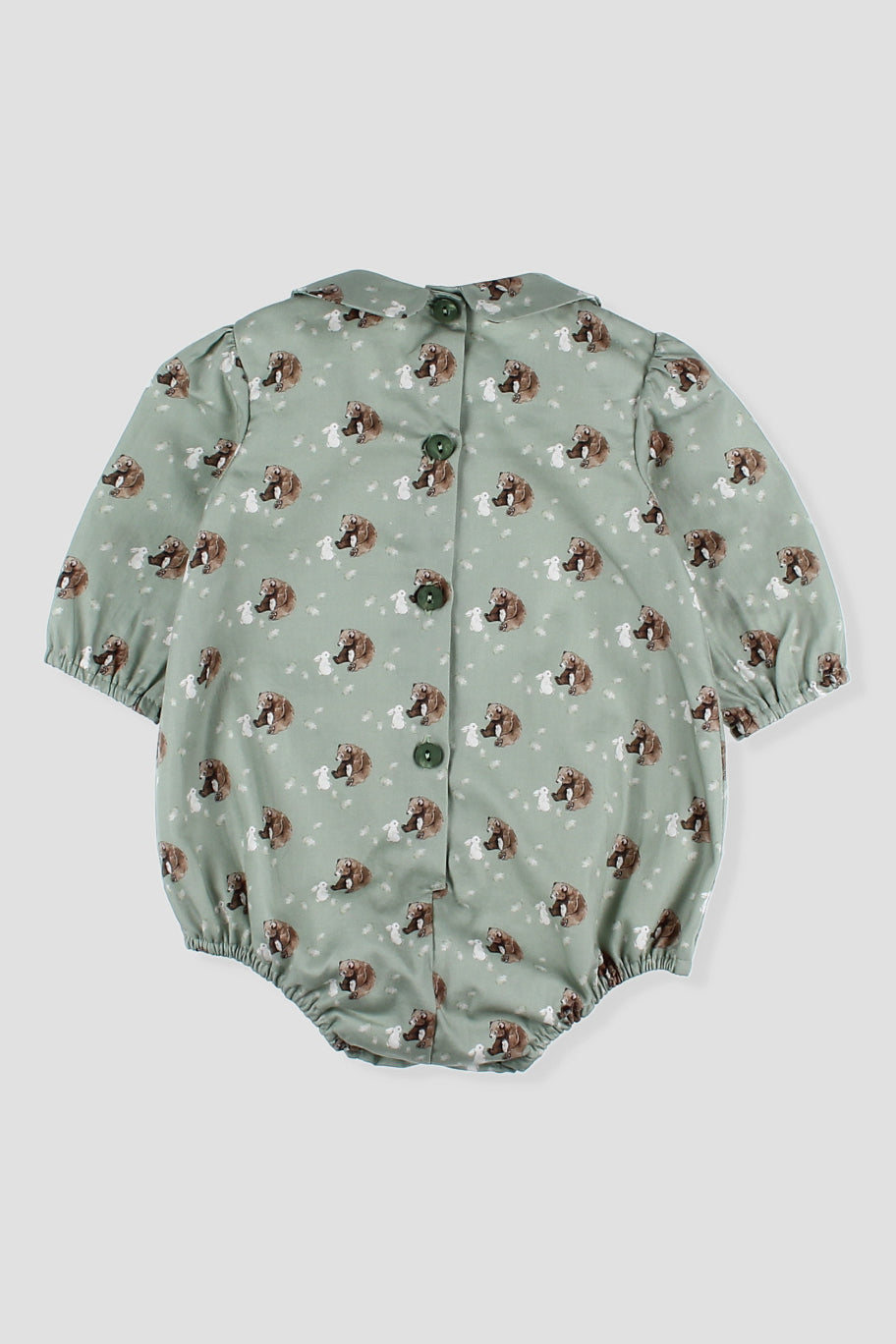 Alfred Sage Green Bear Romper - Soft & Cozy Baby Onesie for Boys & Girls | Perfect for Playtime, Photo Shoots & Everyday Wear