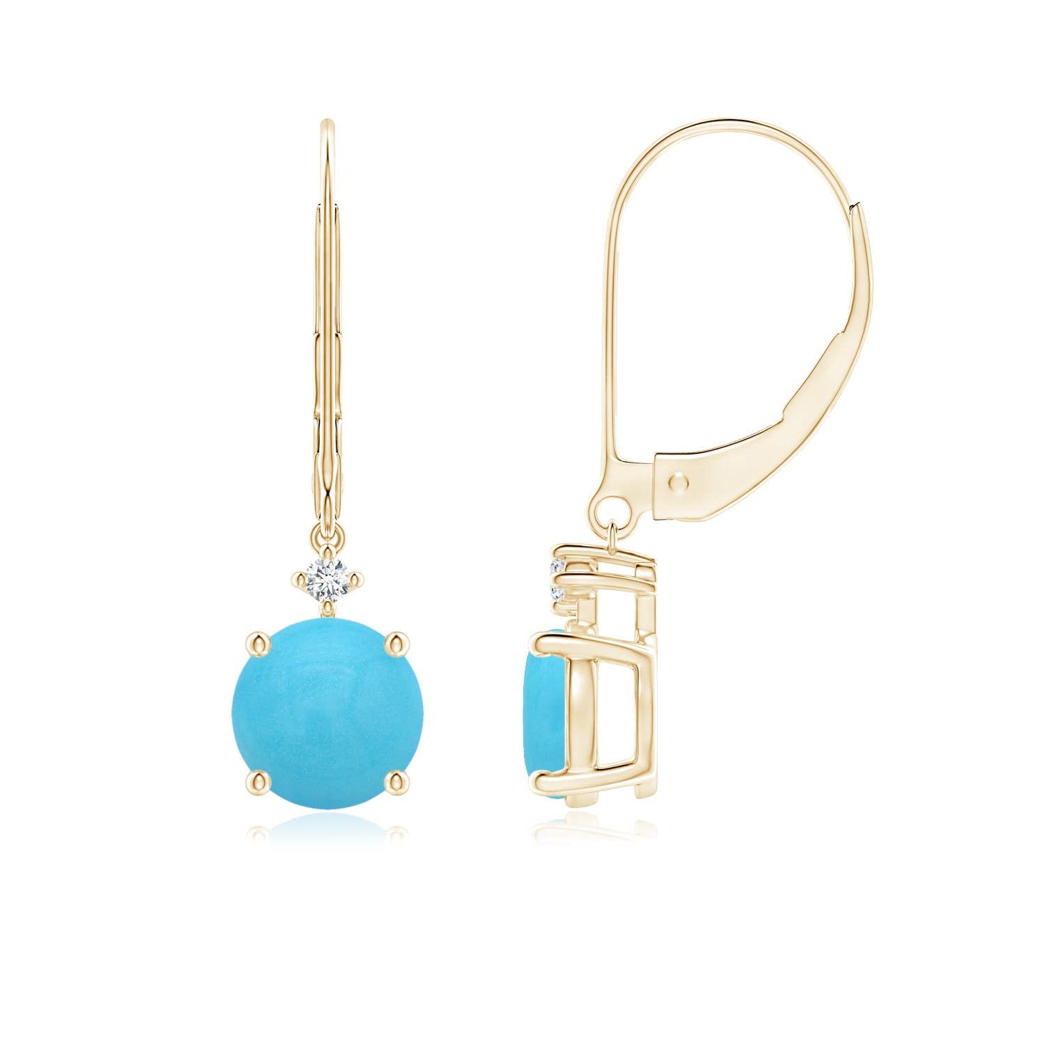 Natural Turquoise Drop Earrings for Women - 14K Solid Gold December Birthstone Jewelry | Handmade Dangle Earrings for Girls, Brides & Gift Ideas | Perfect for Birthday, Wedding, Anniversary & Everyday Wear