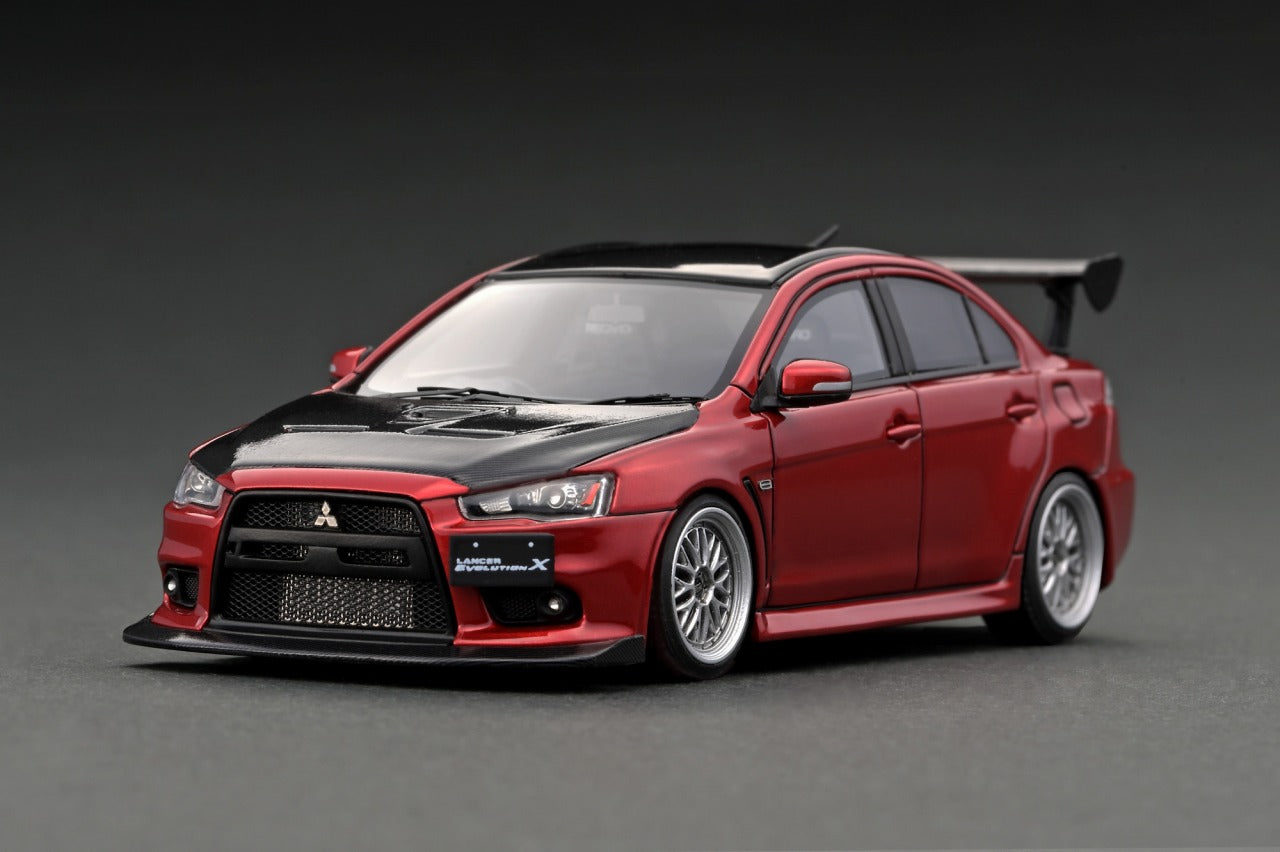 1:43 Scale Mitsubishi Lancer Evolution X (CZ4A) Diecast Model Car - Red Metallic Finish | Collectible Toy for Car Enthusiasts | Perfect for Display, Gifts & Racing Collections
