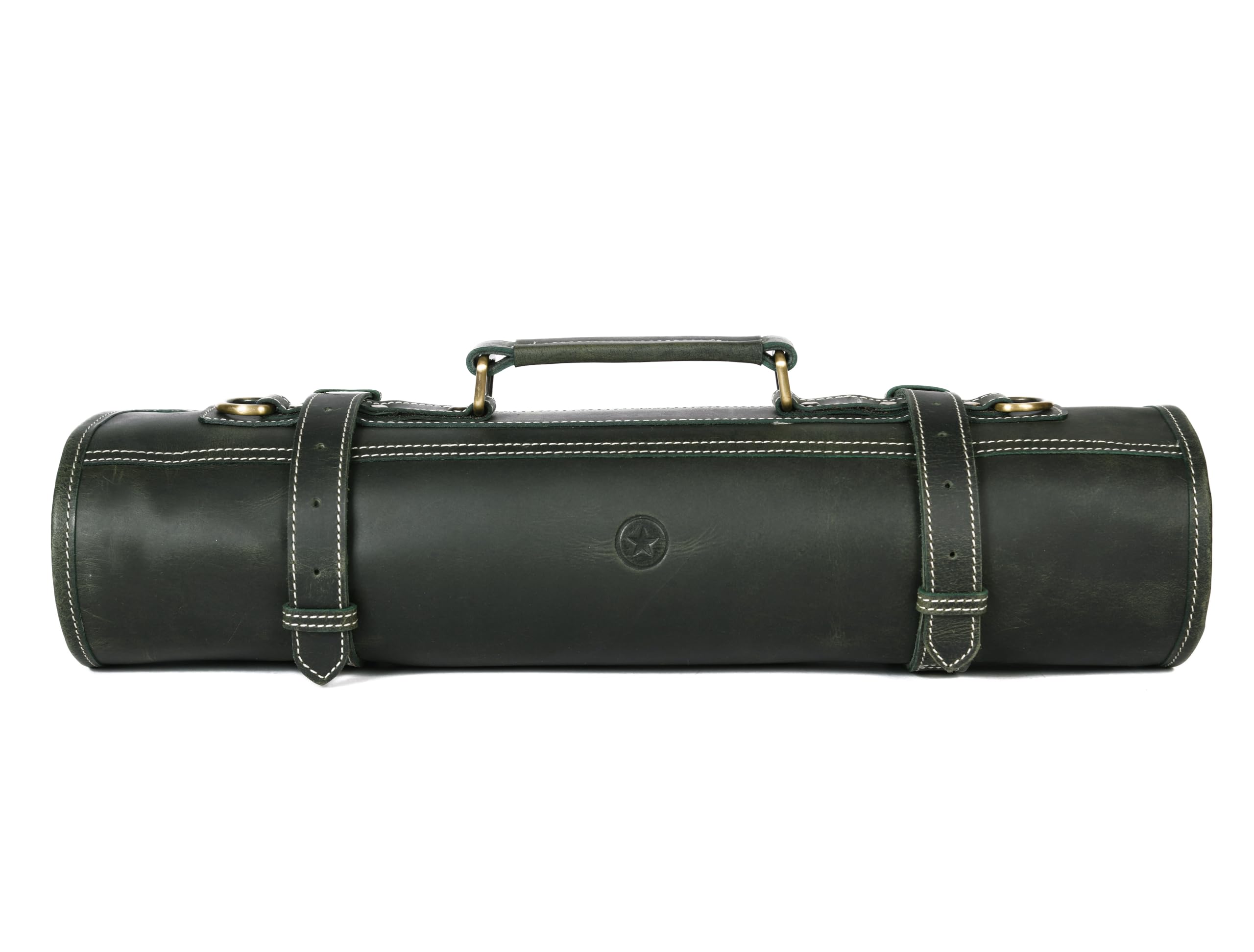 Premium Leather Knife Roll Bag - Expandable 10-Pocket Storage with Adjustable Shoulder Strap | Chef Knife Organizer for Travel, Kitchen & Professional Use