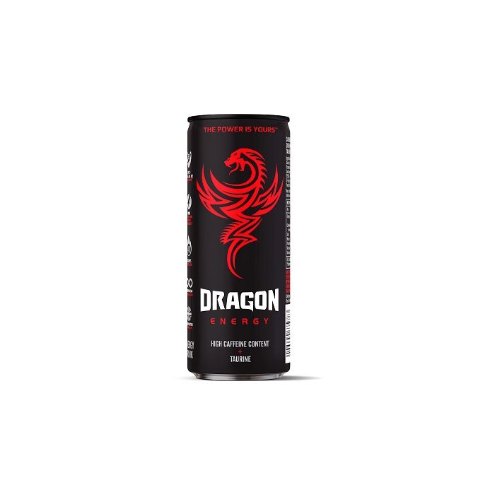 Dragon Energy Drink - 24 Pack of 250ml Cans - Boost Energy & Focus for Workouts, Gaming & Study | Refreshing & Delicious Flavors