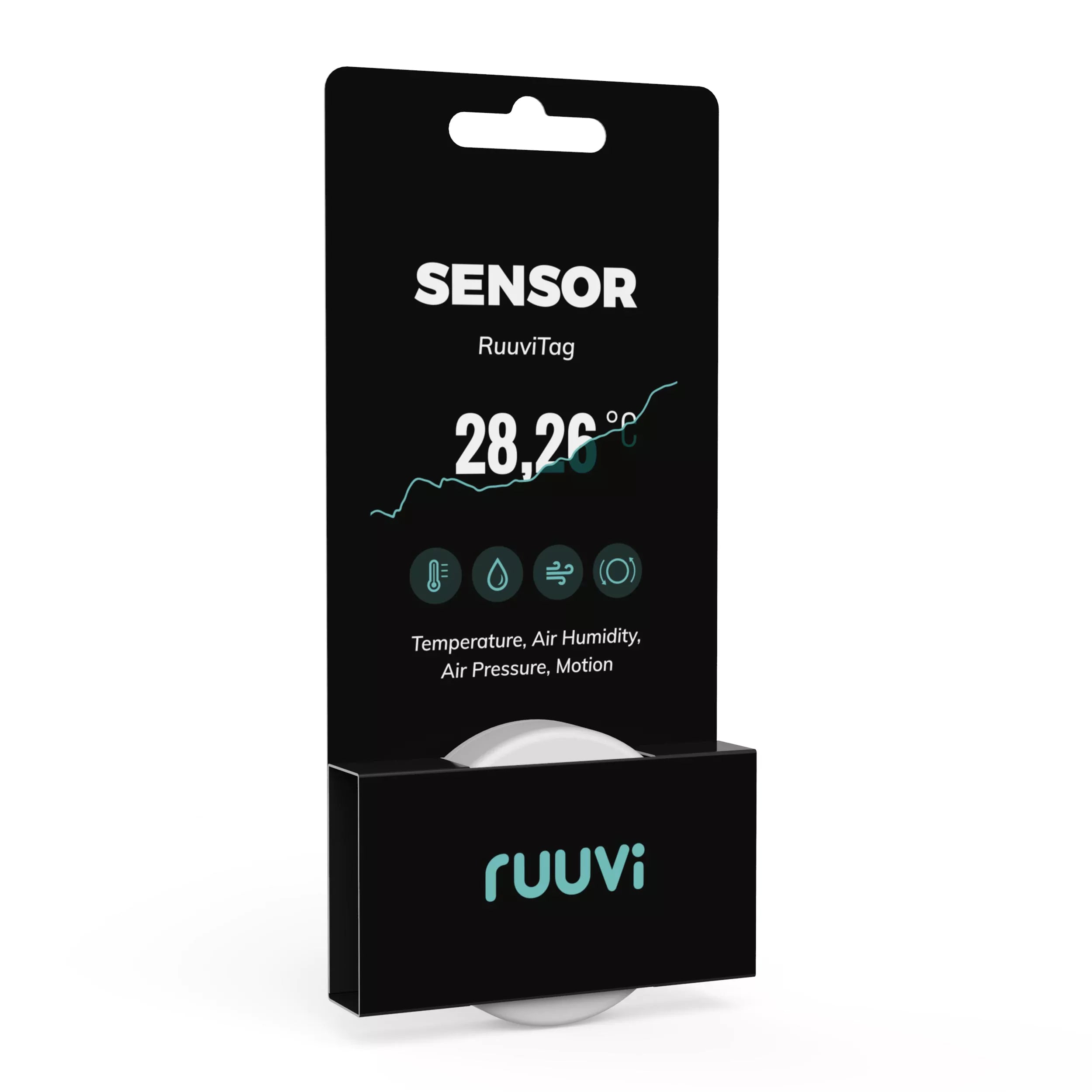RuuviTag 4-in-1 Bluetooth Sensor - Temperature, Humidity, Pressure & Motion Detector for Home, Office & Industrial Monitoring
