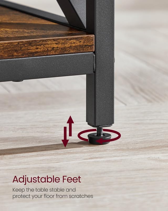VASAGLE Lift Top Coffee Table with Storage Shelf, Hidden Compartments & Adjustable Height - 19.7