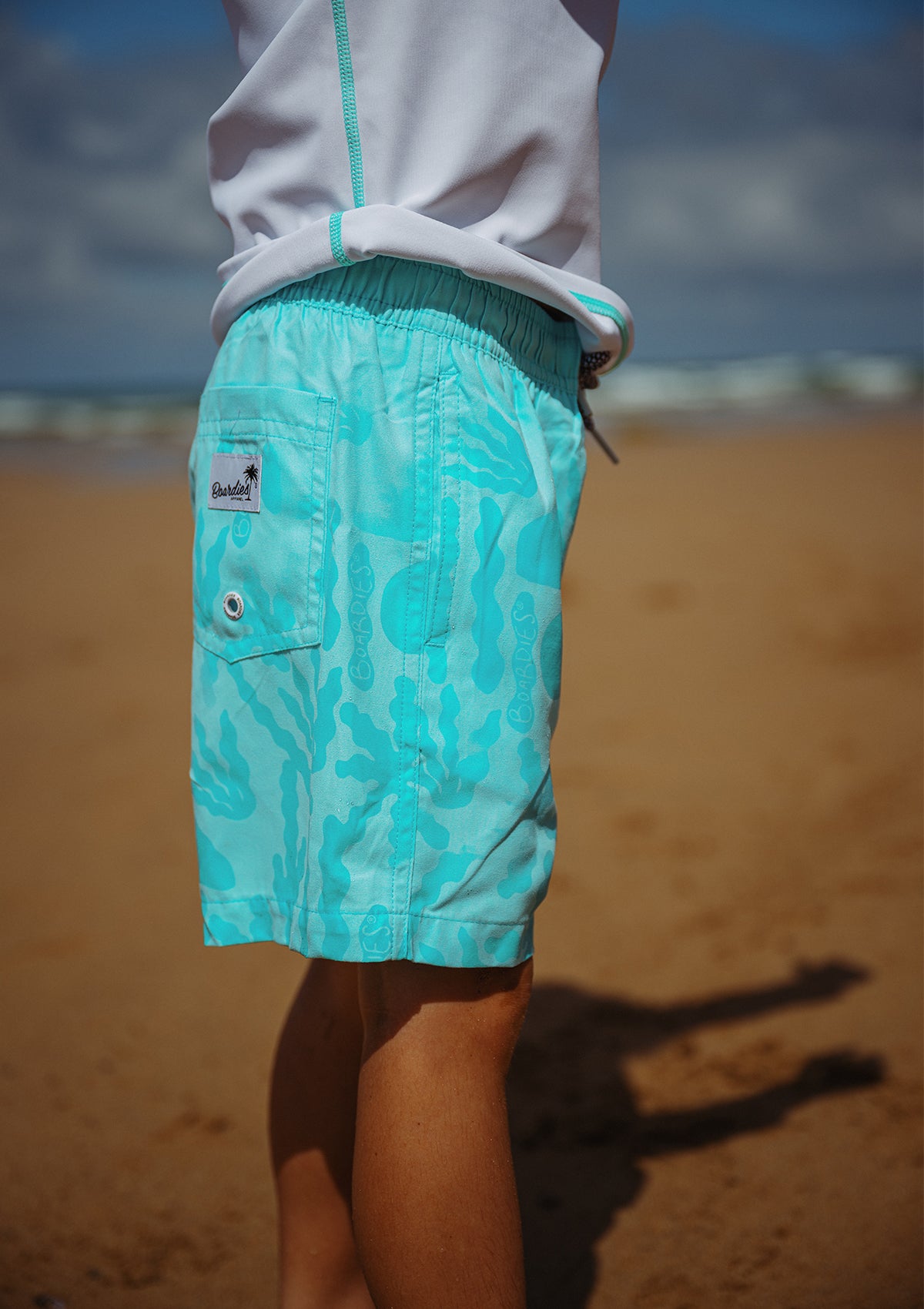 Bacalar Blue Swim Shorts for Men & Boys - Quick-Dry Beach Swimwear Set for Father and Son - Perfect for Pool, Beach, and Summer Vacations