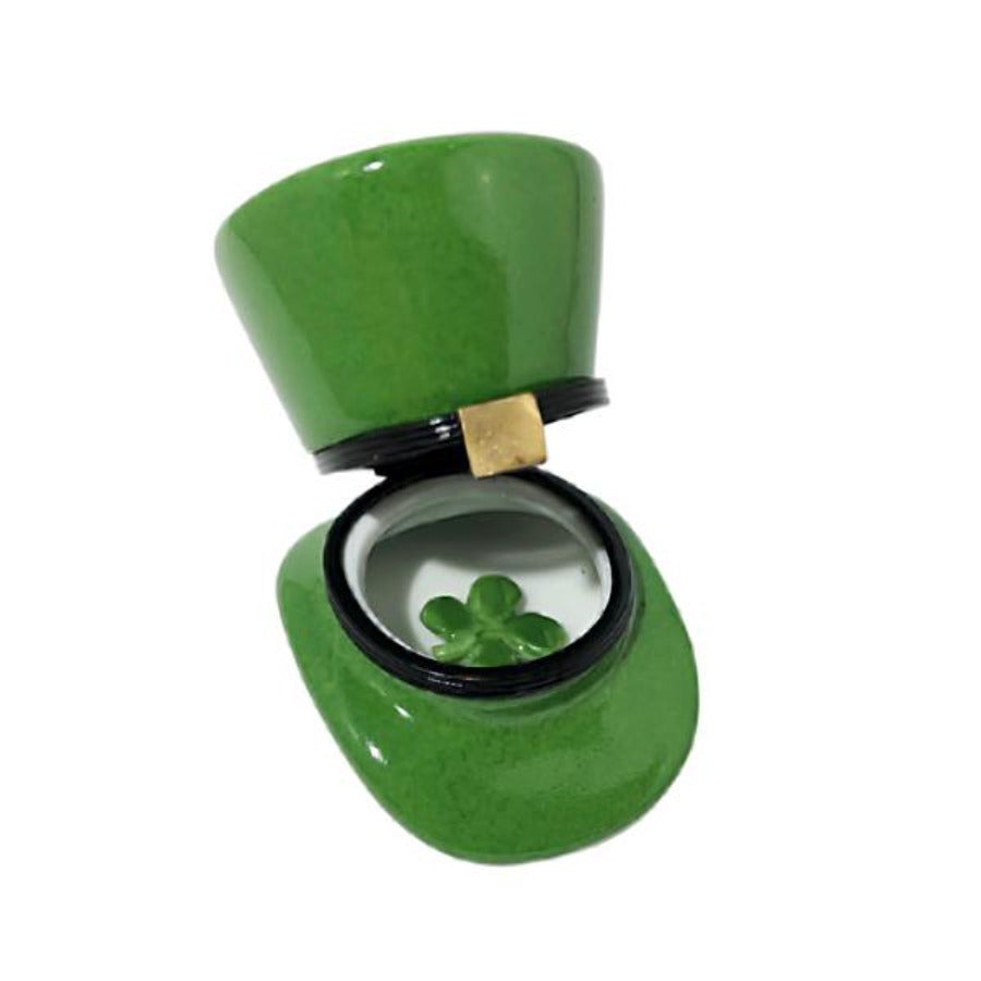 St. Patrick's Day Leprechaun Hat Limoges Box - Hand-Painted Collectible Irish Gift for Home Decor & Party Favors | Perfect for St. Patrick's Day Celebrations, Irish Themed Parties & Gift Giving