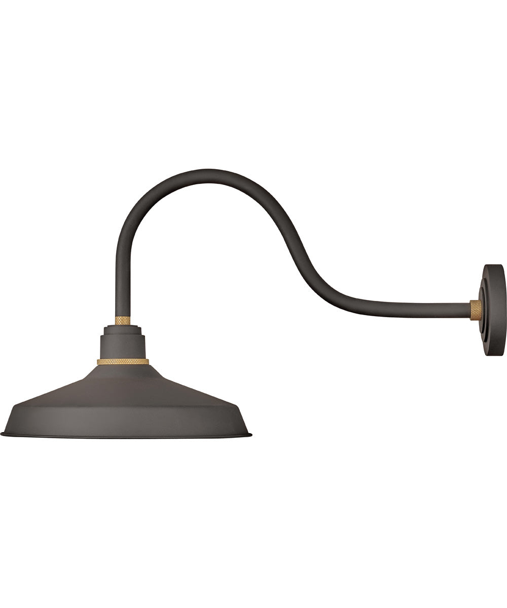 Vintage Gooseneck Outdoor Barn Light - Museum Bronze Finish, Large Single Bulb for Porch, Garage & Garden Lighting | Durable Weatherproof Design