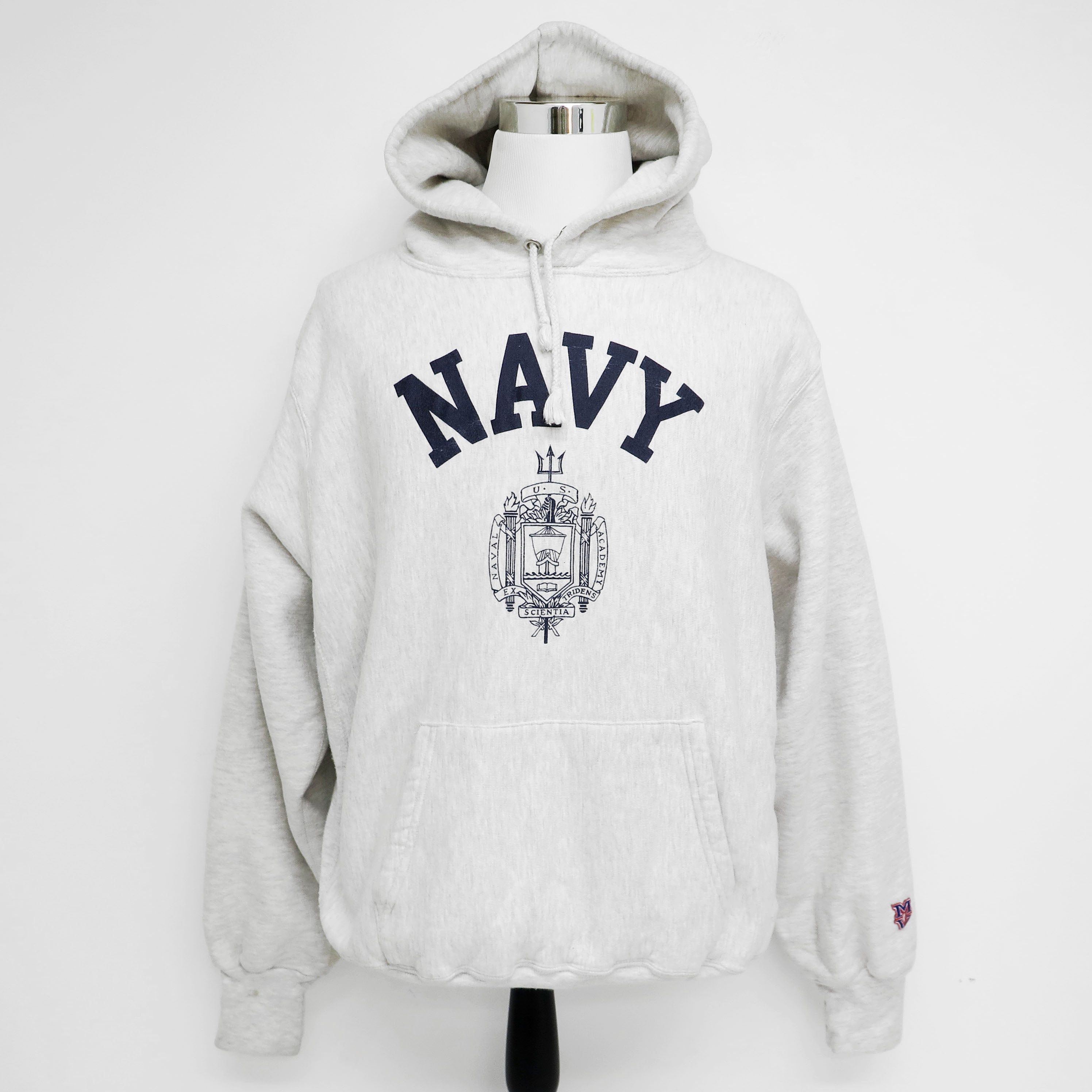 Vintage 1980's US Navy Sweatshirt Hoodie with Naval Academy Crest - Size XXL - Military Apparel for Veterans & Collectors | Perfect for Casual Wear & Patriotic Events