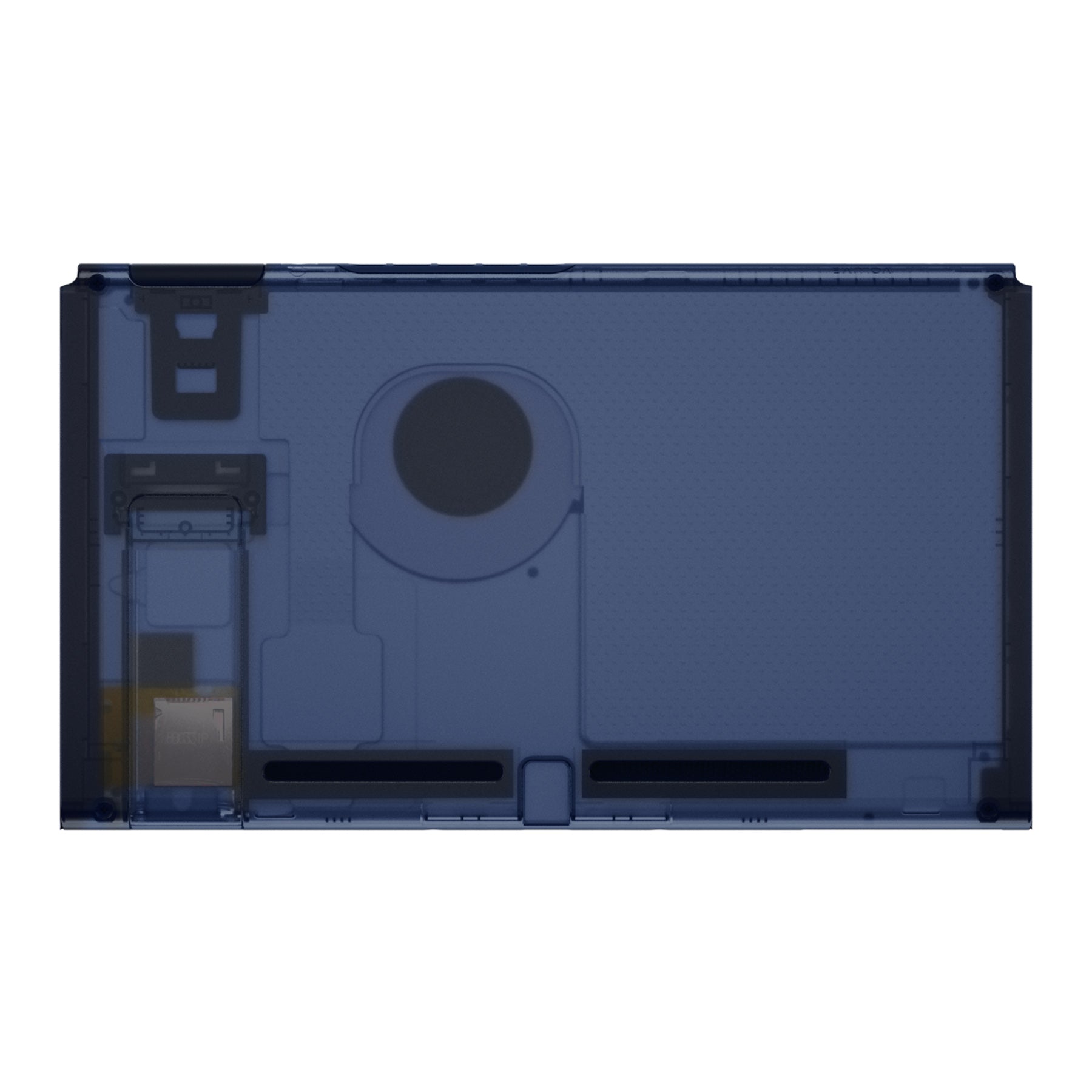 eXtremeRate Clear Deep Ocean Blue Replacement Back Plate with Kickstand for Nintendo Switch - DIY Housing Shell Case for Enhanced Gaming Comfort | Perfect for Travel, Home Entertainment & Handheld Gaming