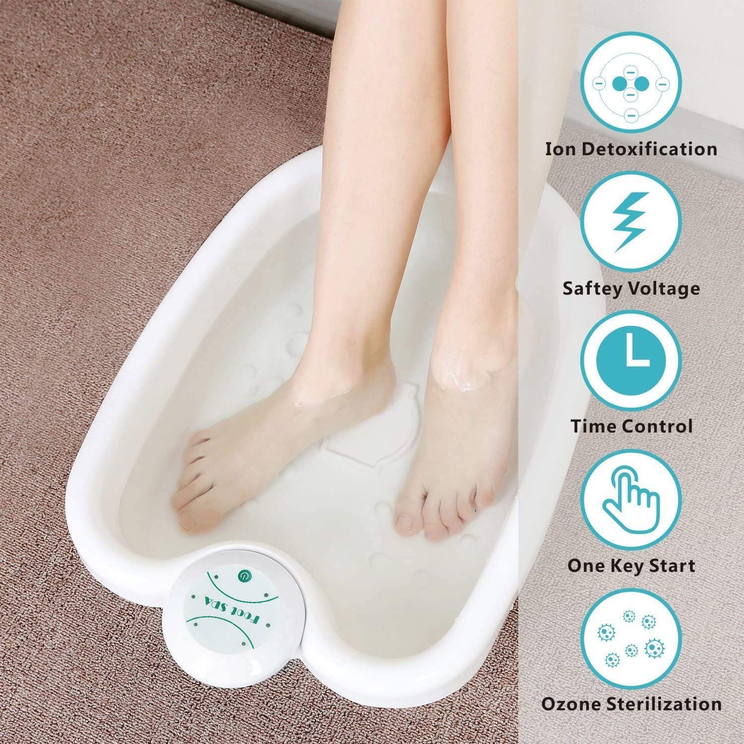 Ionic Foot Bath Detox Machine - Home & Salon Spa Ion Detoxifier with 100 Liners & Zipper Carrying Bag | Detox, Relaxation & Foot Care | Perfect for Home Spa, Wellness Centers & Beauty Salons