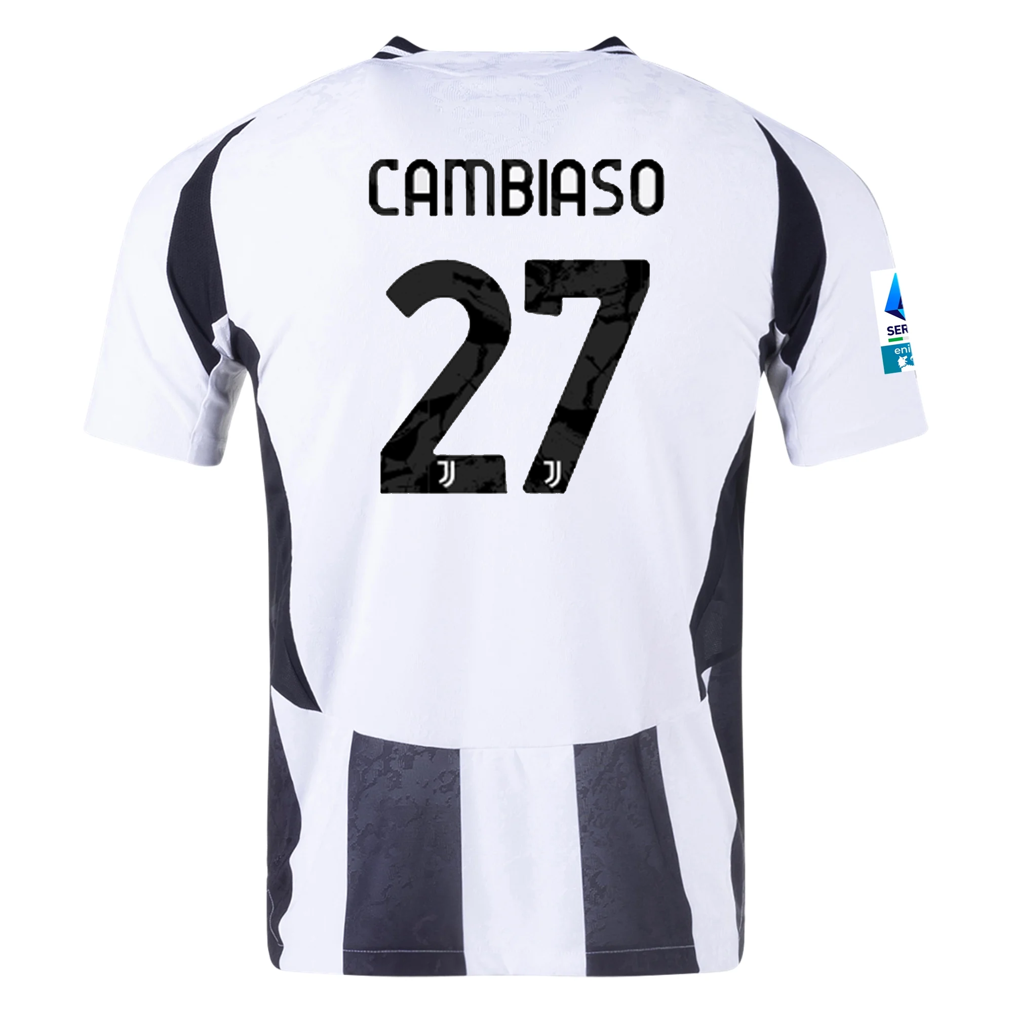 adidas Juventus Authentic Andrea Cambiaso Home Jersey 24/25 - White/Black with Serie A Patch | Official Soccer Jersey for Fans & Players - Perfect for Matchdays, Training & Gifts