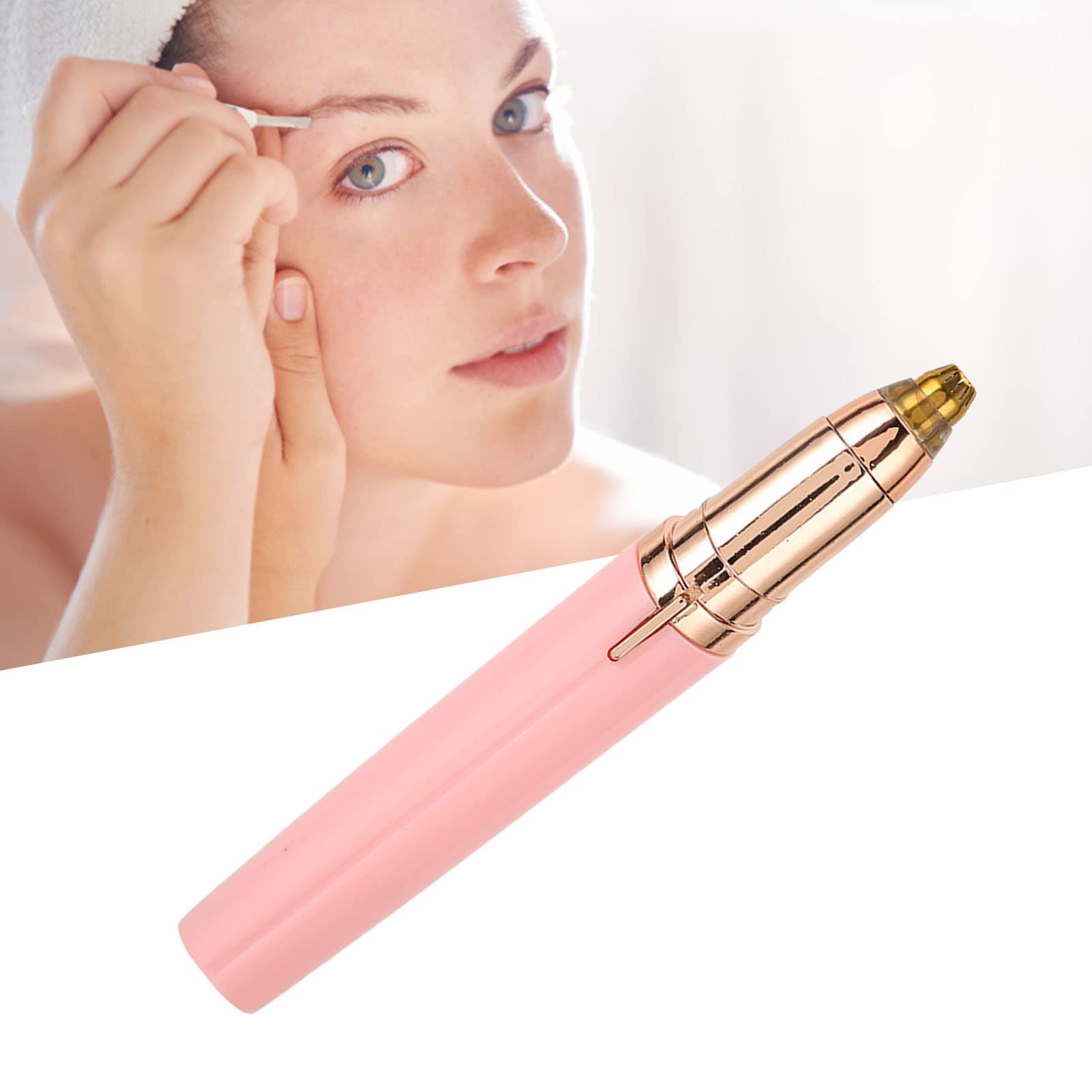 Rechargeable Electric Eyebrow Trimmer for Women - Painless Facial Hair Remover for Eyebrows, Lips & Nose | Portable Epilator & Shaver for Smooth Skin | Perfect for Travel, Home & Salon Use (Pink)