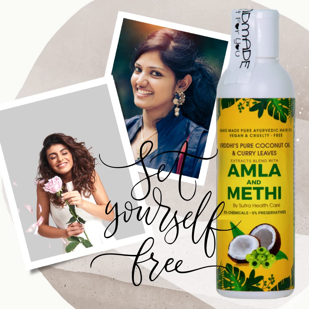 Organic Amla Hair Oil with Fenugreek & Curry Leaves - Natural Hair Growth Treatment for Hair Loss Prevention & Scalp Rejuvenation - Chemical-Free & Preservative-Free - 100ml - Perfect for Daily Hair Care & Ayurvedic Scalp Massage