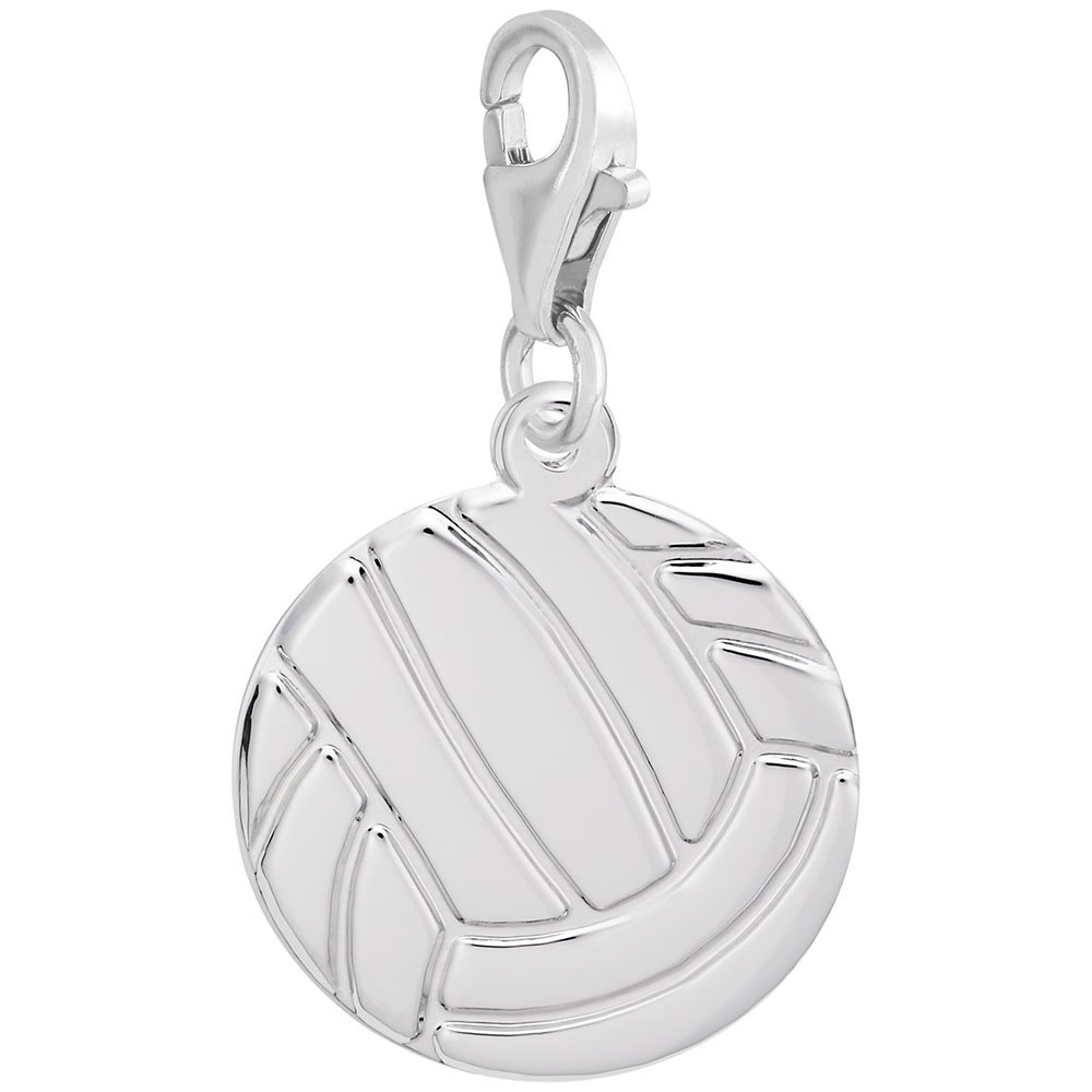 Volleyball Charm Pendant with Lobster Claw Clasp - Silver Sports Jewelry for Bracelets & Necklaces - Perfect for Volleyball Players, Fans & Athletes