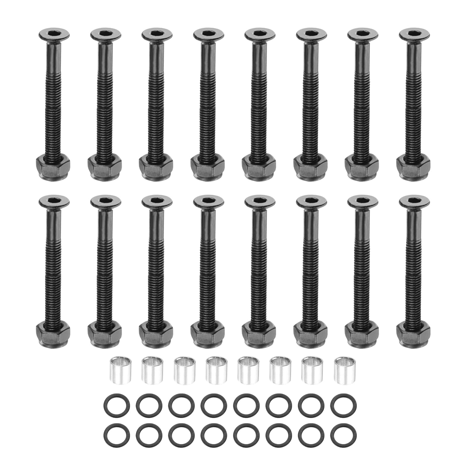 PATIKIL 16-Piece Skateboard Hardware Kit - Axle Nuts, Mounting Screws, Spacers & Washers for Skateboard Trucks & Wheels | Perfect for DIY Skateboard Assembly & Maintenance