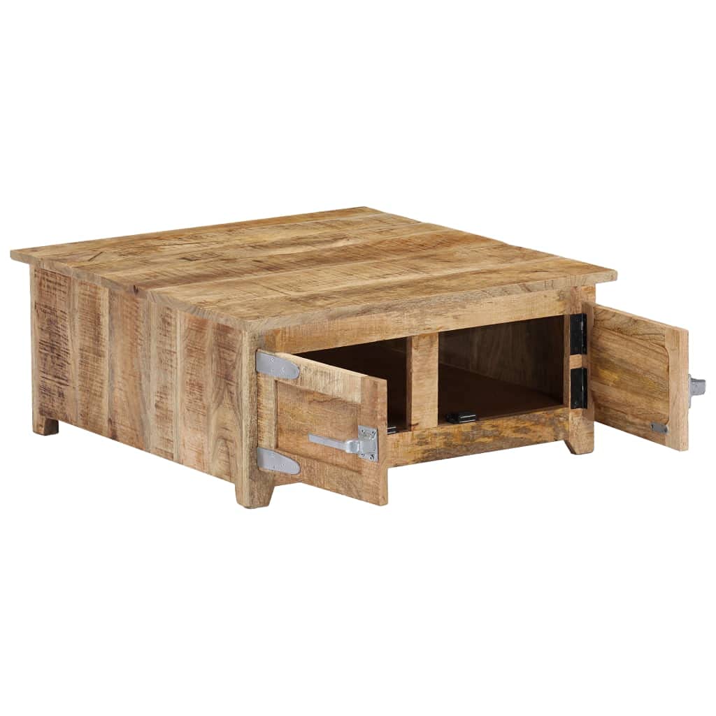Solid Mango Wood Coffee Table with Storage - 27.5