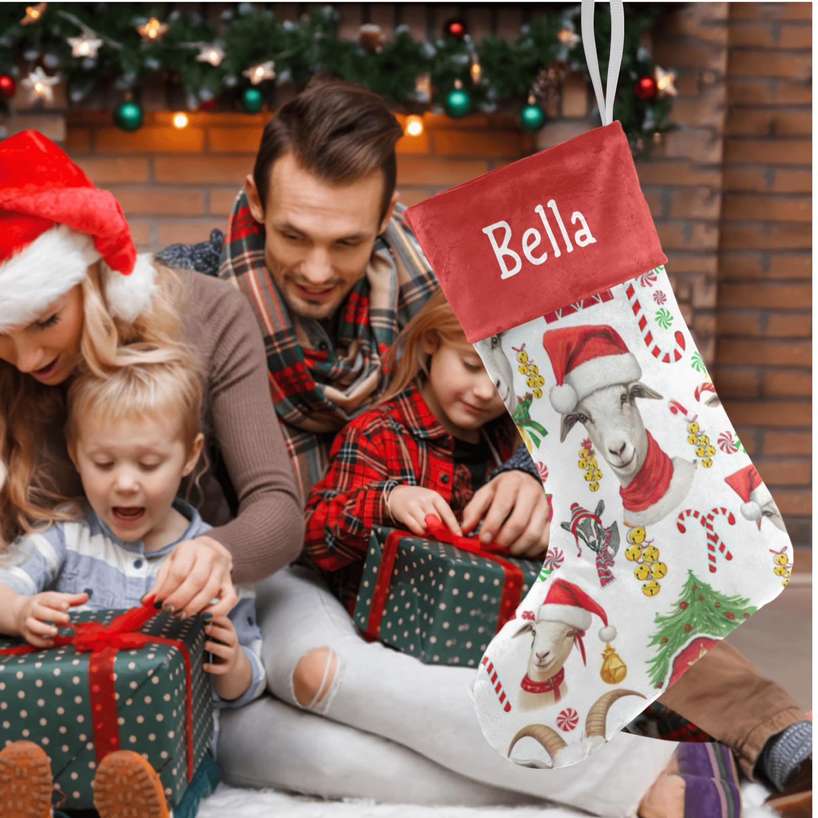 Personalized Christmas Stockings with Name - Custom Xmas Gift for Boys, Girls & Pets (17.52 x 7.87 Inch) - Holiday Decor for Fireplace, Bedroom & Christmas Tree    (Note: This optimized title includes:   1. SEO-friendly keywords like 