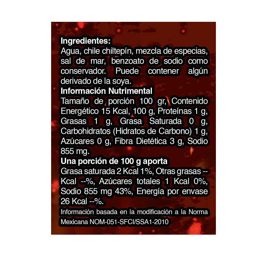 Chiltepin Hot Sauce 190ml (6.42 Fl Oz) - 3 Pack | Authentic Mexican Hot Sauce | Made with Fresh Peppers | Perfect for Tacos, Wings & Bloody Marys