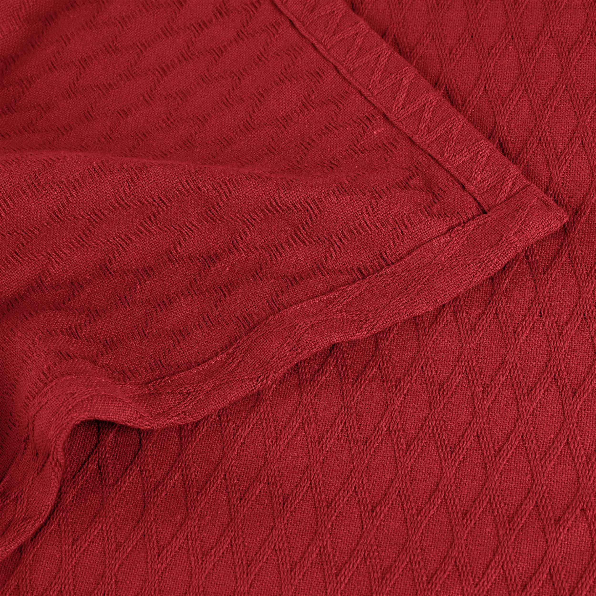 Premium Cotton All-Season Diamond Pattern Bed Blanket & Sofa Throw - Soft Cozy Blanket for Bedroom, Living Room, Travel and Gift Giving