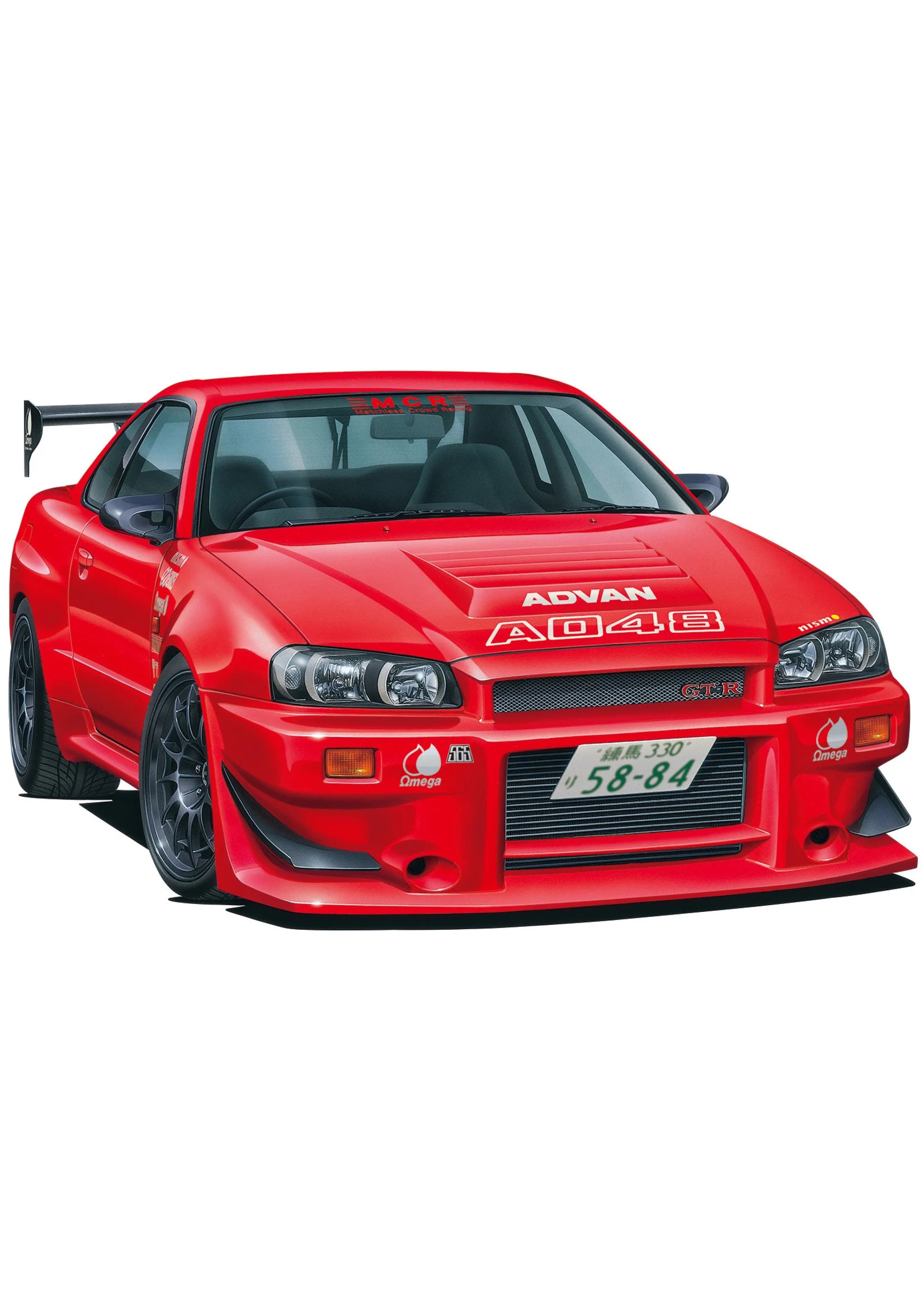 Aoshima 1/24 Scale The Tuned Car Nissan Skyline GT-R BNR34 (R34) 2002 Model Kit - Perfect for Car Enthusiasts & Scale Model Collectors