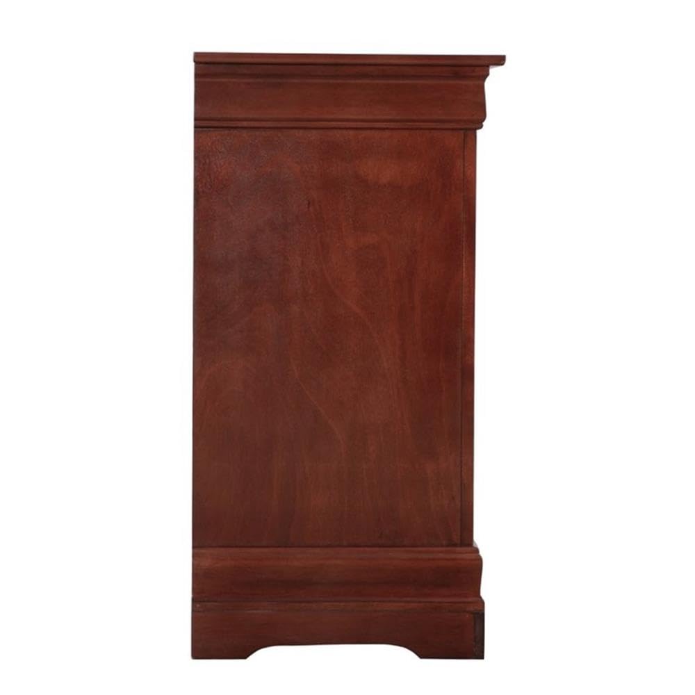 Glory Furniture Louis Phillipe TV Stand - Cherry Wood Entertainment Center for Living Room, Bedroom & Home Theater
