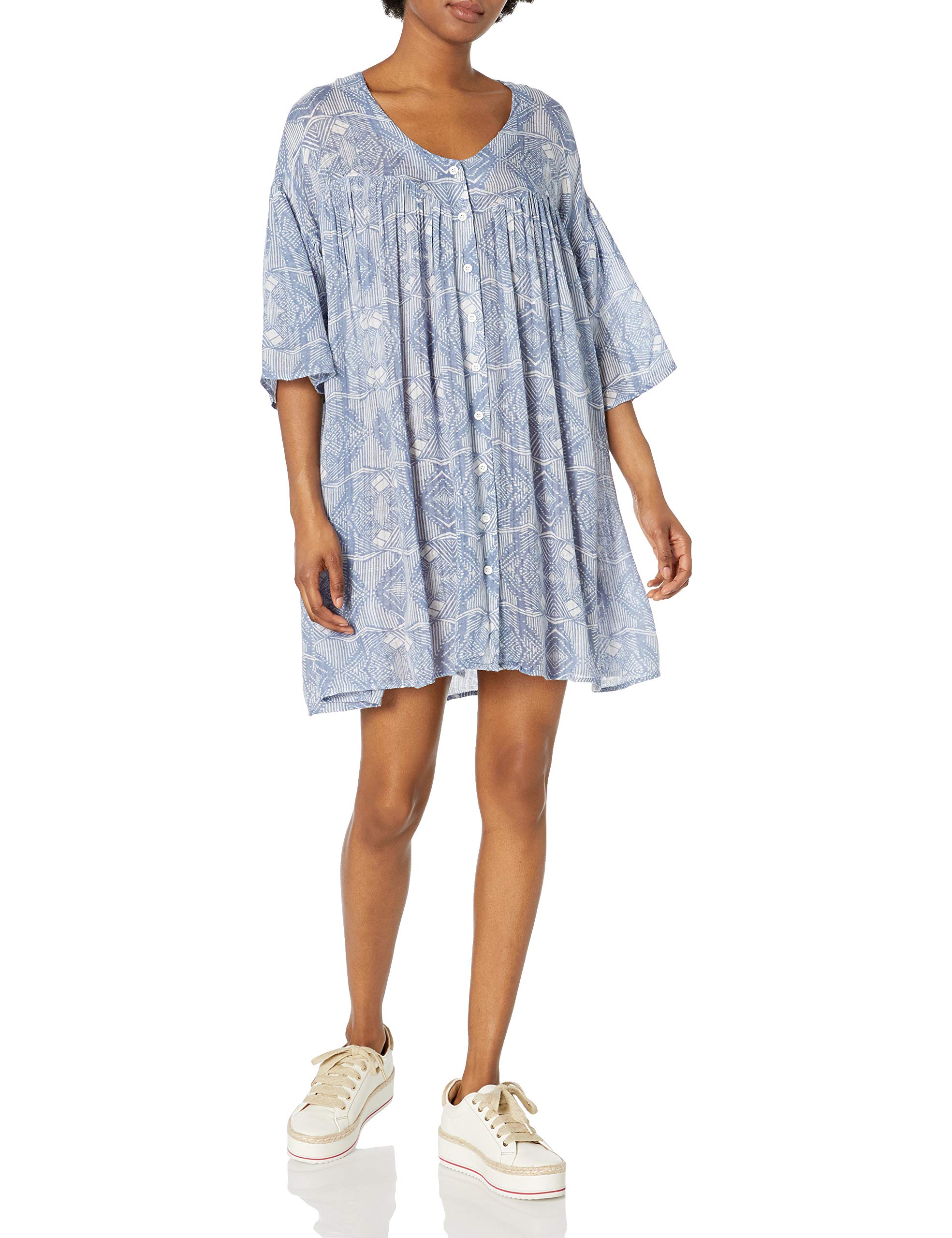 Volcom Juniors Shutterbug Printed Babydoll Shirt Dress - Cute Floral Summer Dress for Teen Girls, Perfect for Beach Outings, Casual Wear & Vacation Style