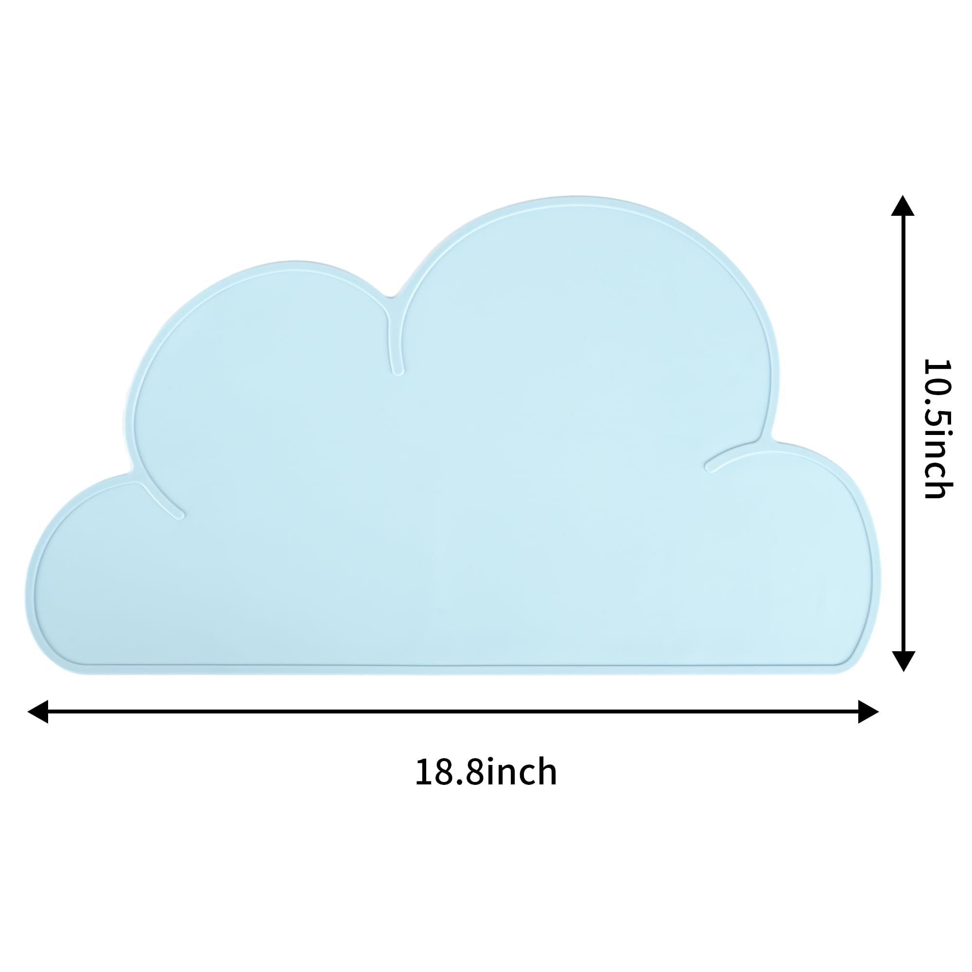 Non-Slip Silicone Placemats Set of 3 - Cloud Shaped BPA-Free Table Mats with Raised Edges | Easy Clean & Roll Up | Perfect for Dining Tables, Restaurants, Picnics & Travel | Waterproof & Reusable Home Decor