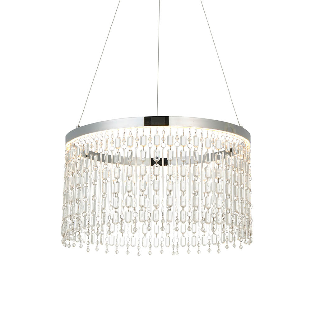 Boleyn LED Crystal Pendant Light - Modern Chandelier for Dining Room, Bedroom & Living Room - Elegant Ceiling Lighting Fixture with Dimmable LED Bulbs