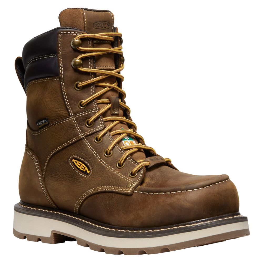 Keen Cincinnatti 90° Heel Men's Size 8 Waterproof Composite Toe Work Boots - OSHA Approved Safety Shoes for Construction, Warehouse & Outdoor Work (Model 1028288)