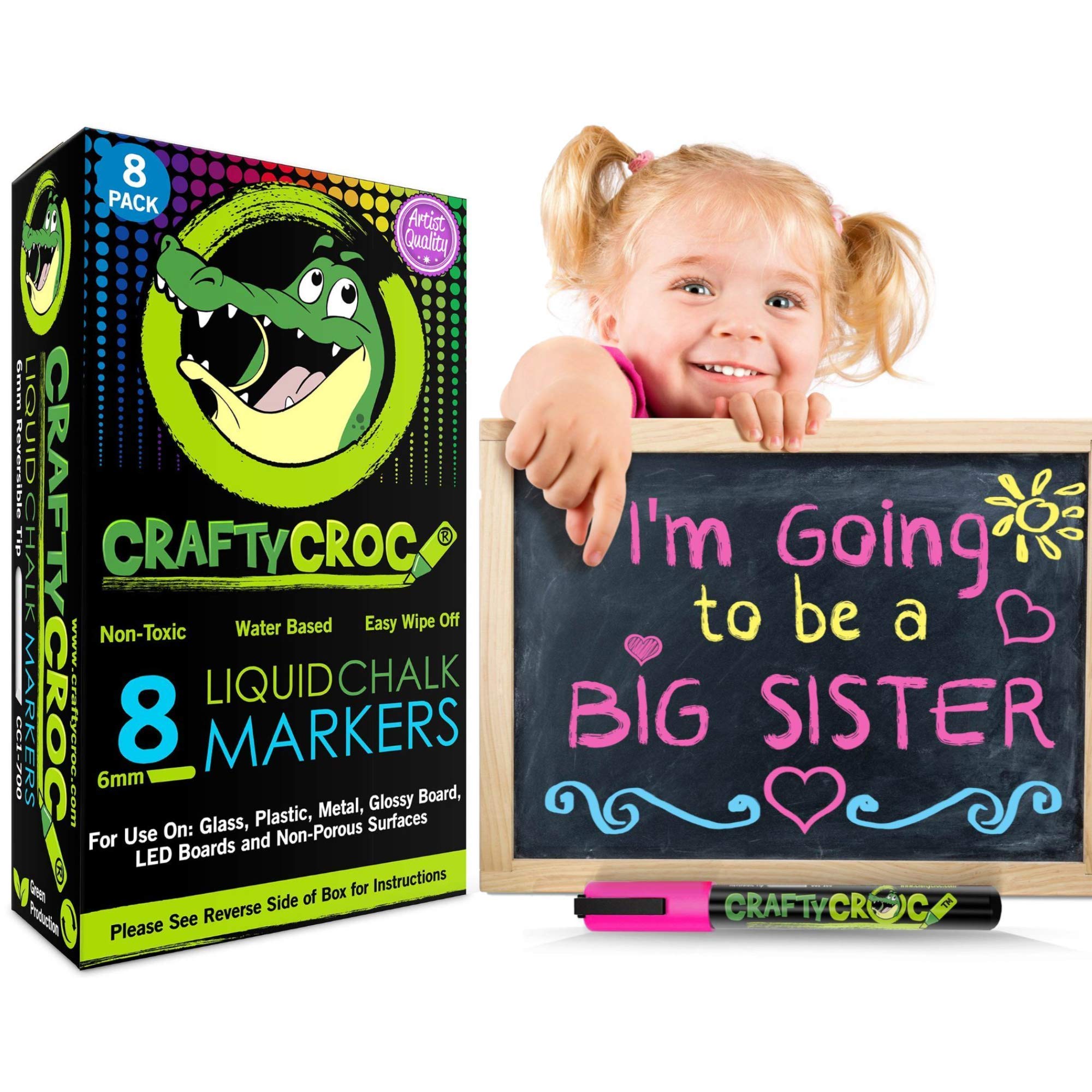 8 Neon & 4 White Chalk Markers Set - Vibrant Dry Erase Markers for Chalkboards, Glass, Windows, Blackboards & Mirrors - Perfect for Restaurants, Classrooms, Events & DIY Crafts