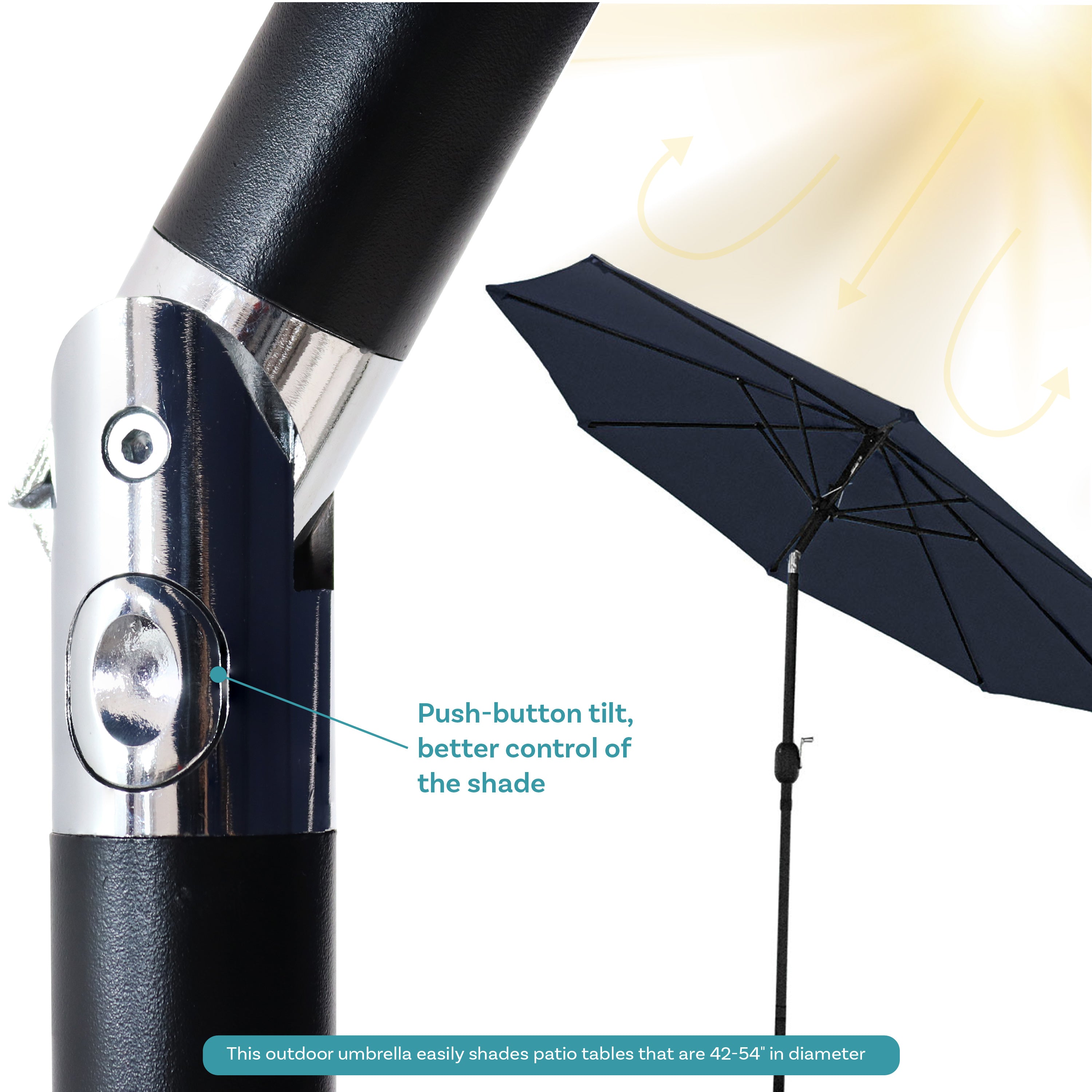 Sunnydaze 9-Foot Aluminum Outdoor Patio Umbrella with Tilt & Crank - Perfect for Poolside, Backyard, Deck, and Garden Shade