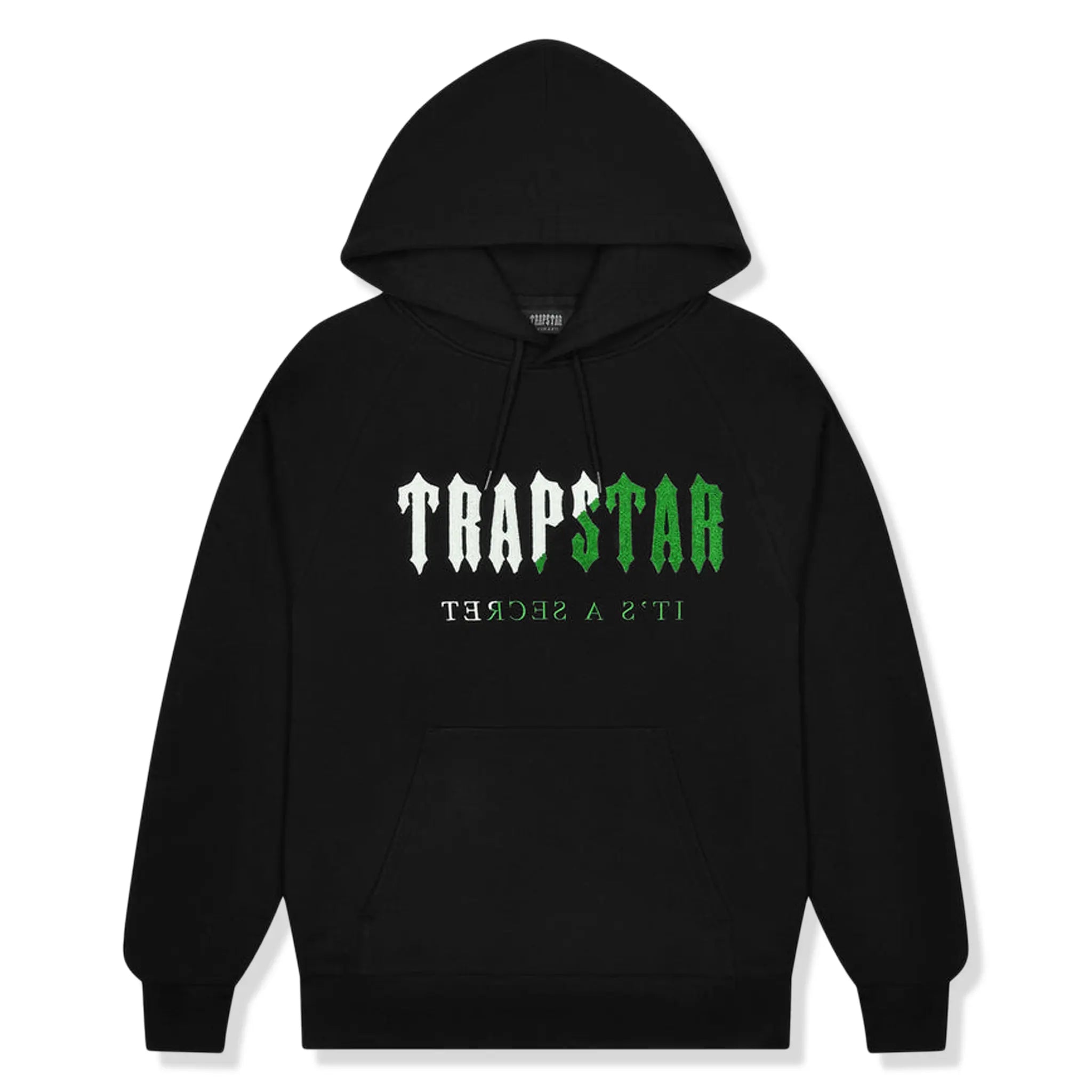 Trapstar Chenille Decoded Black Green Tracksuit for Men - Stylish Hoodie & Joggers Set - Perfect for Streetwear, Gym & Casual Outfits